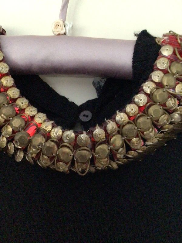 Alexander McQueen Beaded Collar Wool Gown c. 2010s
