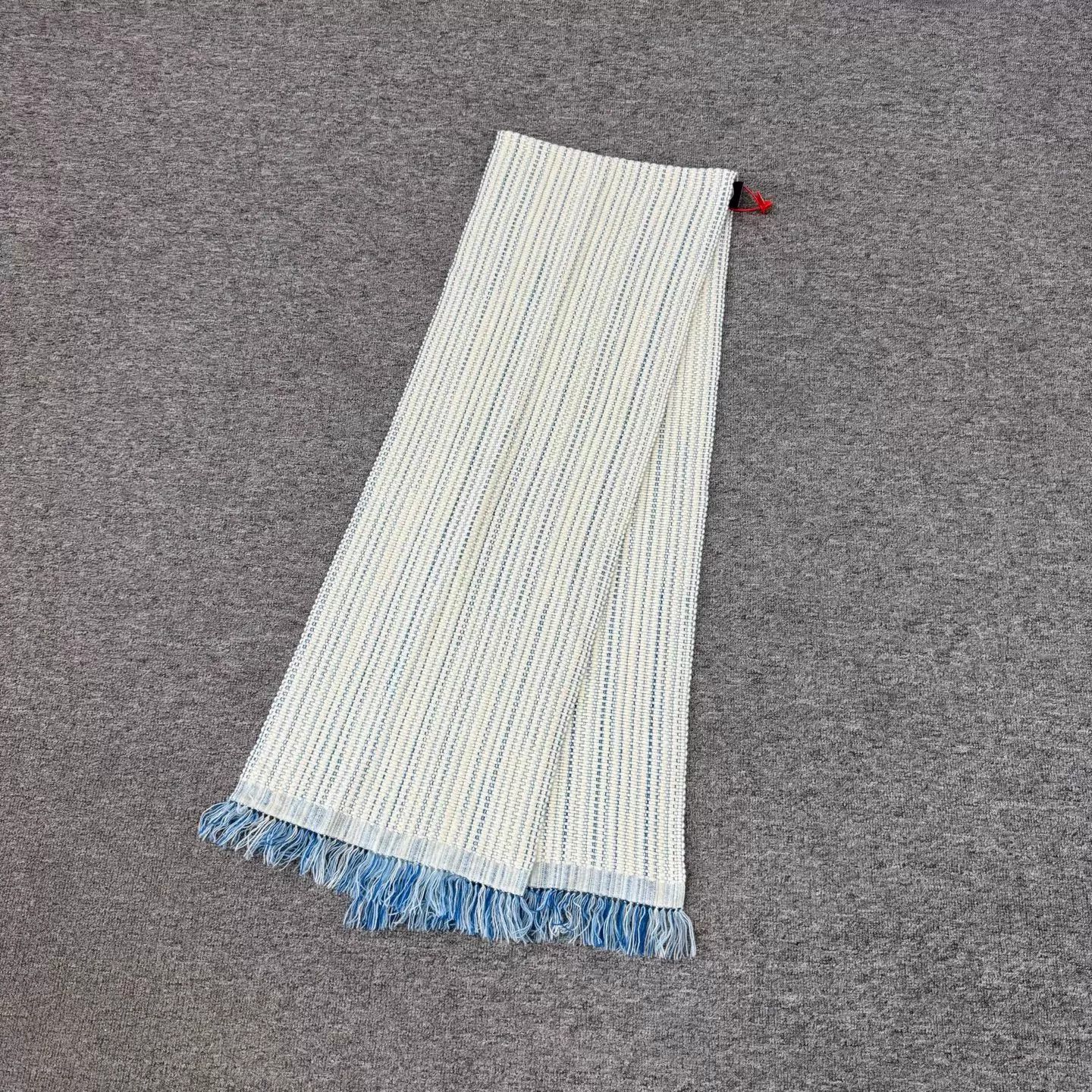 Hermes Hermes blue white vertical stripe cashmere blend scarf Size ONE SIZE - 2 Thumbnail