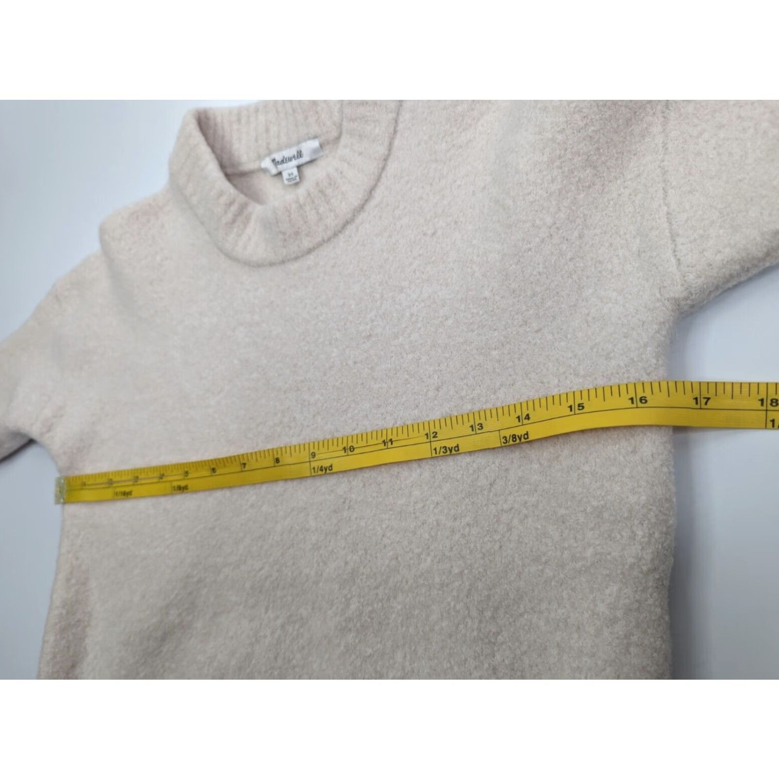 Madewell Madewell Sweater Womens XS Beige Crew Neck Long Sleeve Bouclé Beachdell Pullover Merino Wool ND023 16.5in Size XS / US 0-2 / IT 36-38 - 6 Thumbnail
