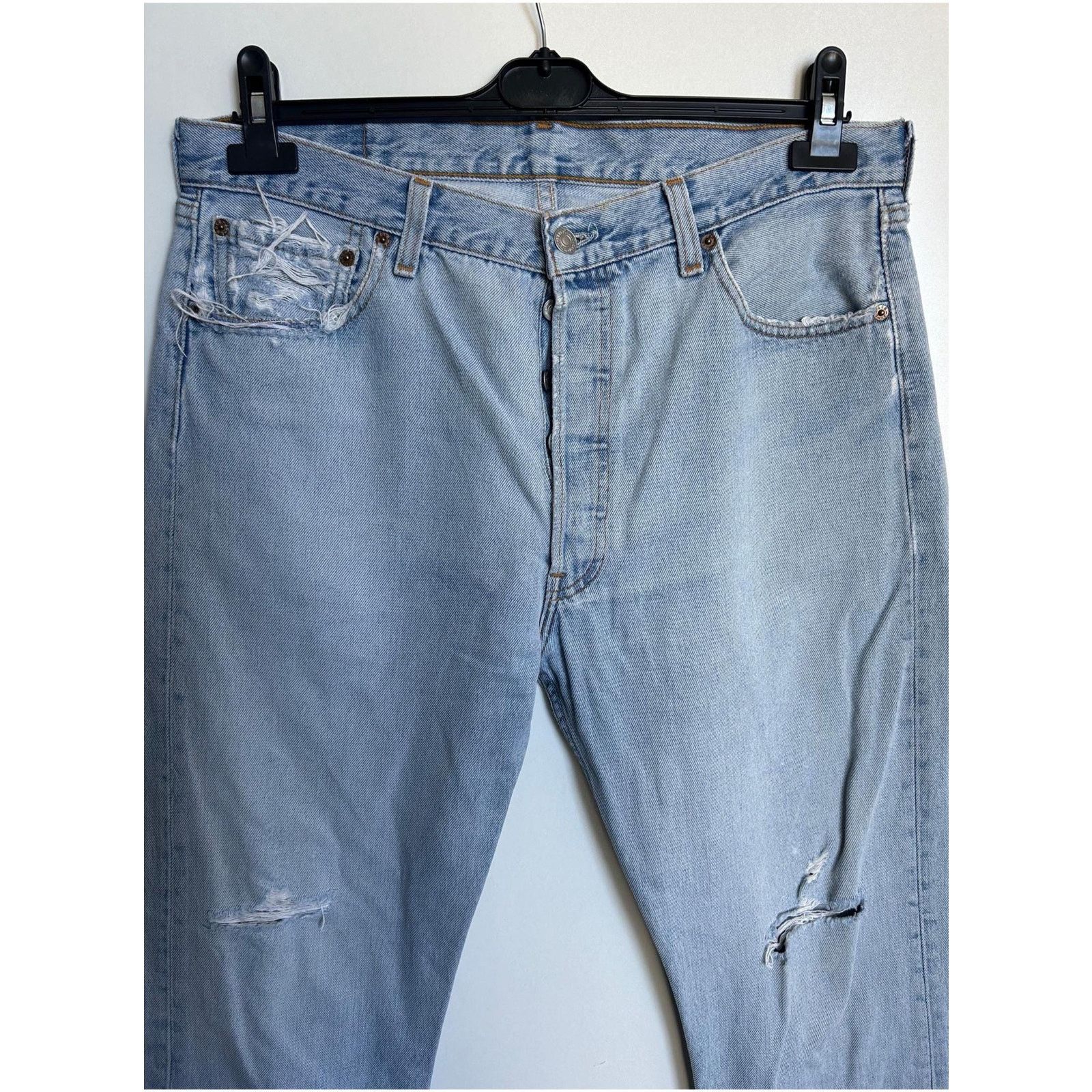 Levi's Levi's 501 W36 L30 USA Made 90s Light Wash Raw Hem Archive Size US 36 / EU 52 - 4 Thumbnail