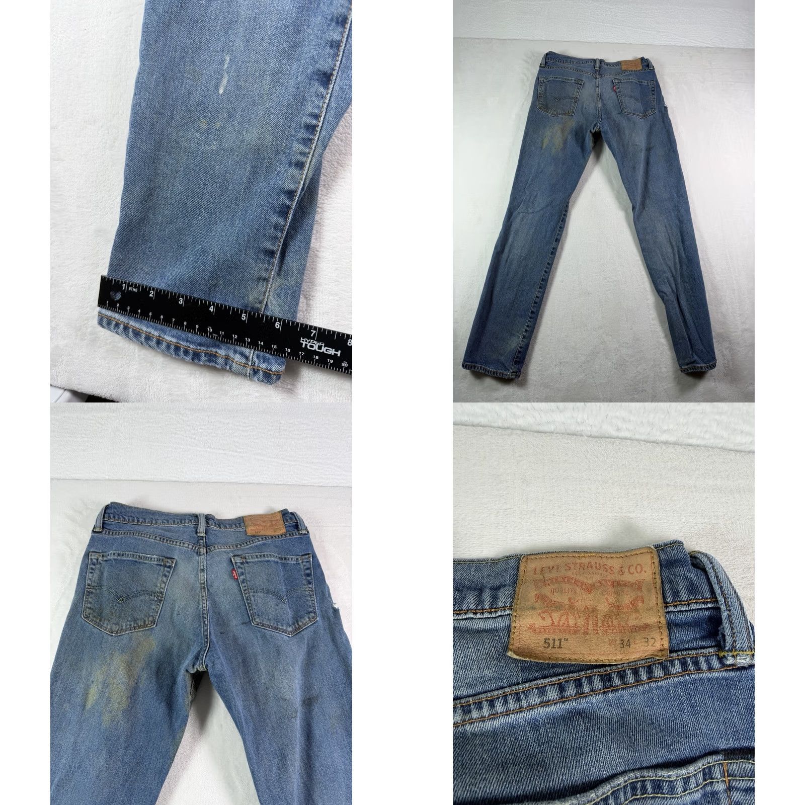 Levi's VINTAGE Levi’s 511 Jeans Men 34x32 Stretch Denim Distressed 5-Pocket City 90s Mens Size US 34 / EU 50 - 8 Thumbnail
