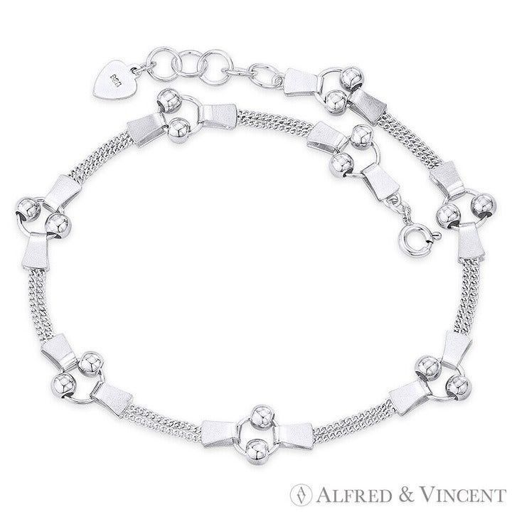 Other Double-Row Curb & Rings Link Ball Bead .925 Sterling Silver Size ONE SIZE - 1 Preview