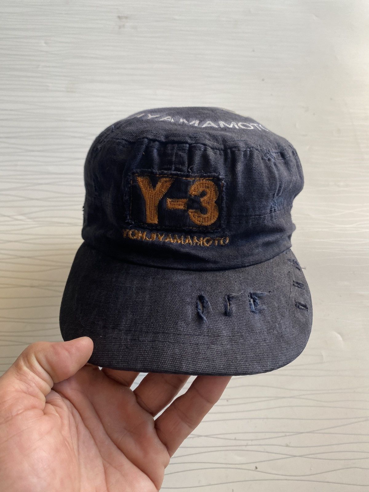 Yohji Yamamoto Vintage Distressed Yohji Yamamoto Cadet Patrol Cap Size ONE SIZE - 1 Thumbnail