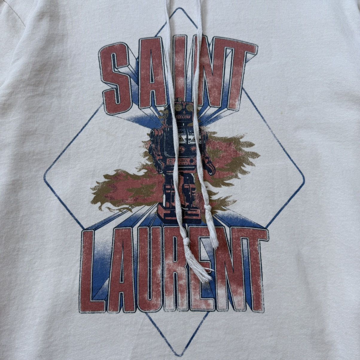 Saint Laurent Paris Saint Laurent - 2018 Distressed Robot Print Hoodie Size US XS / EU 42 / 0 - 3 Thumbnail