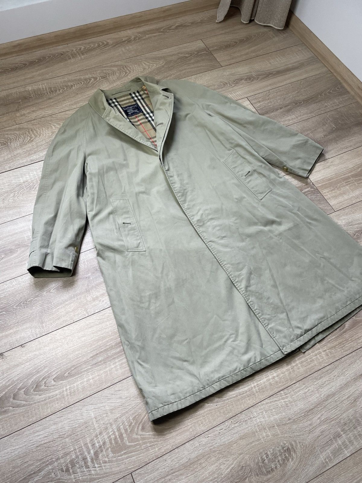 Burberry Burberry Vintage Nova Check Single Breasted Trench Coat Size US L / EU 52-54 / 3 - 2 Thumbnail