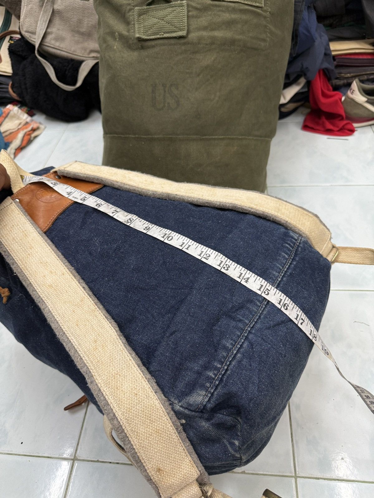 Overland 🔥🔥🔥ARCHIVE OVERLAND DENIM LEATHER BAGPACK Size ONE SIZE - 15 Thumbnail