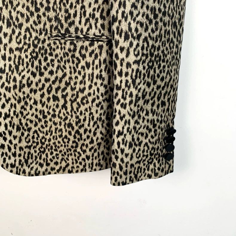 Yves Saint Laurent Saint LaruentBrown leopard print full print V-neck long-sle Size 48R - 4 Thumbnail