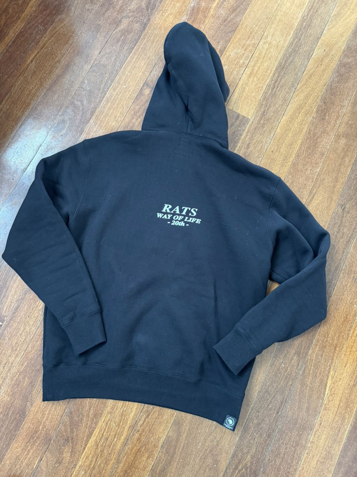 Neighborhood Rats x Neighborhood Hooded Sweatshirt - Black Size US XL / EU 56 / 4 - 12 Thumbnail