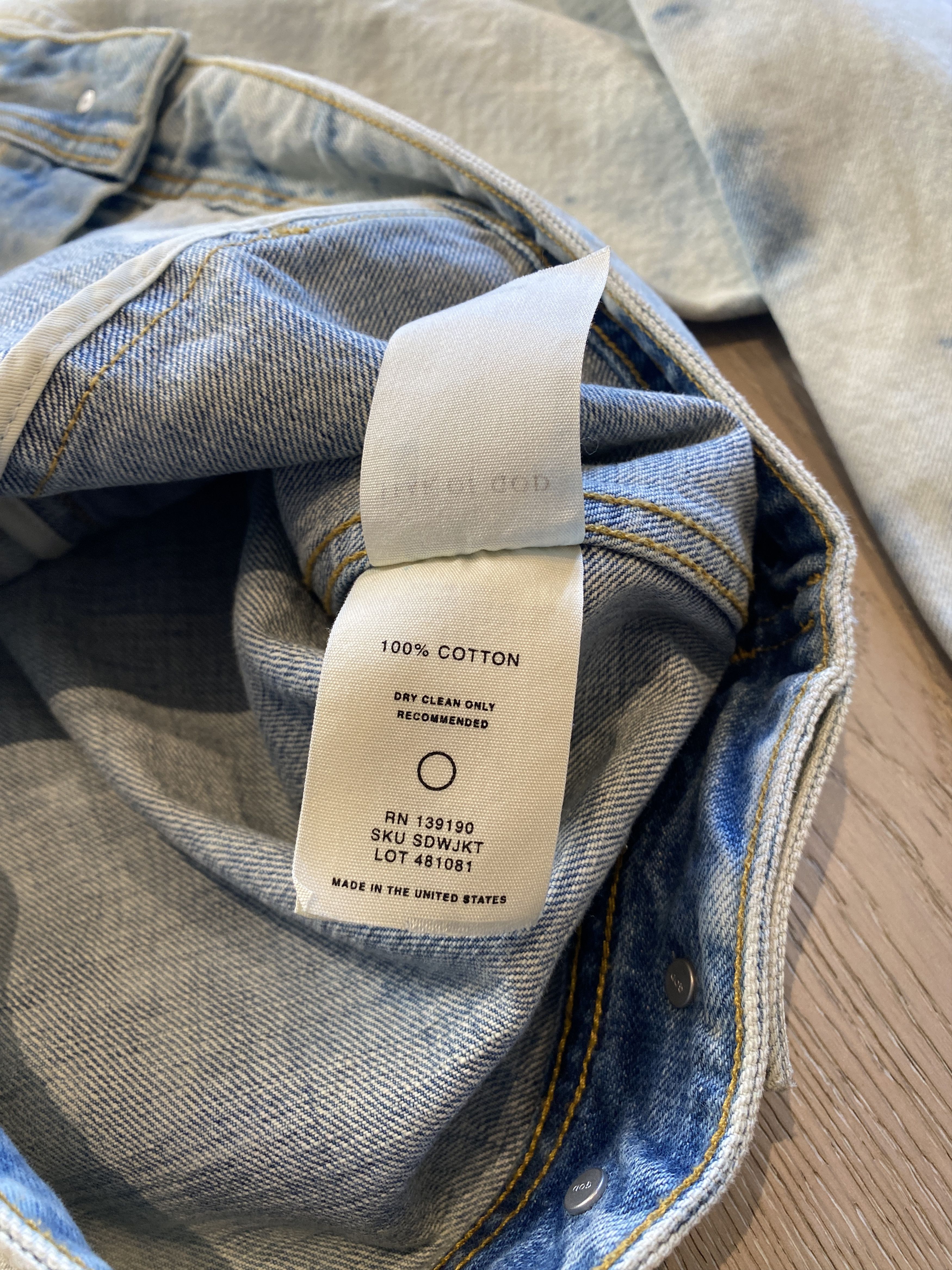 Fear of God INVERTED HOLY WATER $1300 NEW FIFTH DENIM JACKET FEAR OF GOD Size US L / EU 52-54 / 3 - 9 Thumbnail