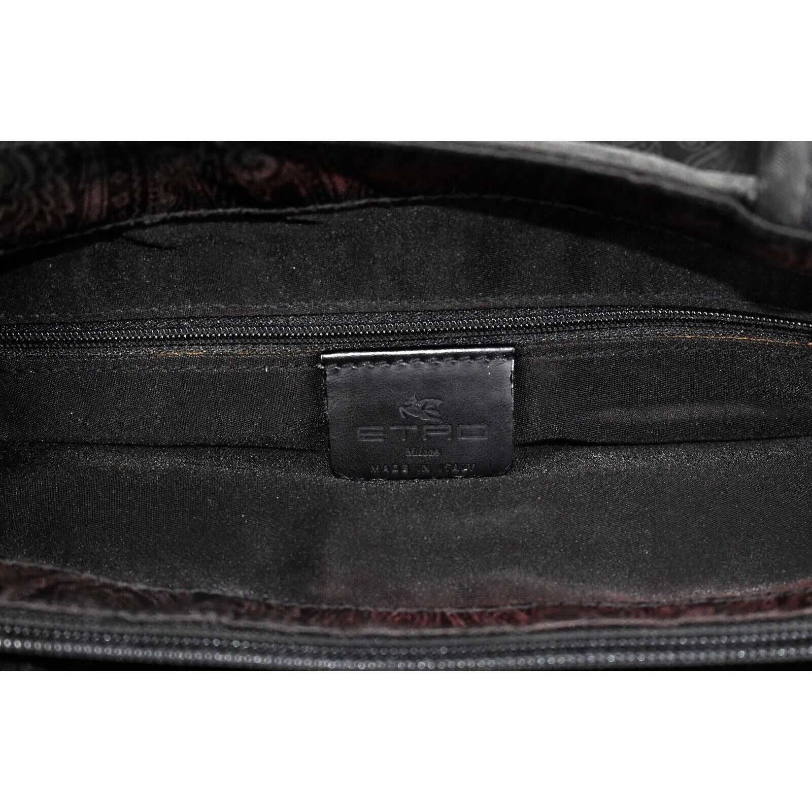 Etro ETRO Black Jacquard Paisley Inside Shoulder Handbag Bag Size ONE SIZE - 8 Thumbnail