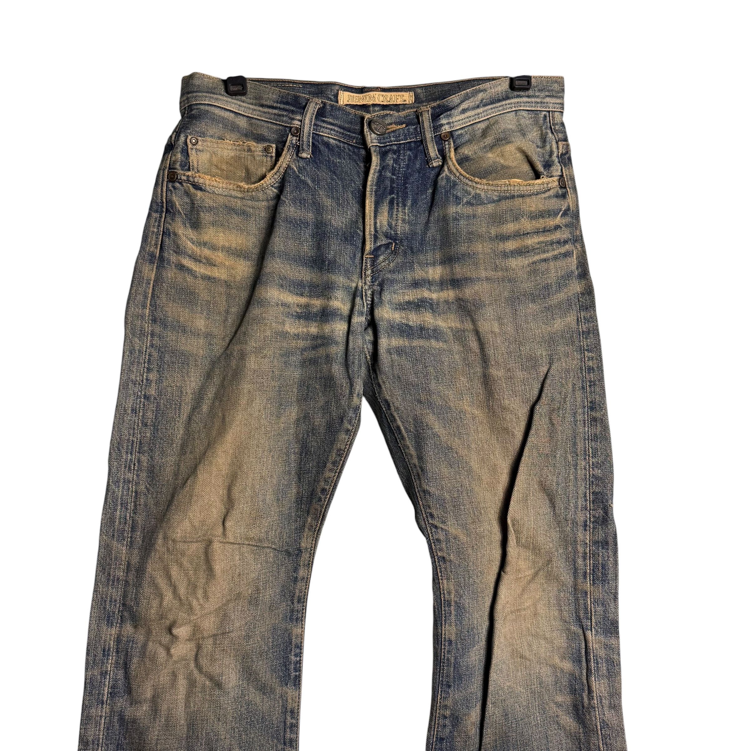 If Six Was Nine 🔥RARE🔥Denim Craft Japan Ripped Bootcut Selvedge Jeans Size US 32 / EU 48 - 2 Thumbnail