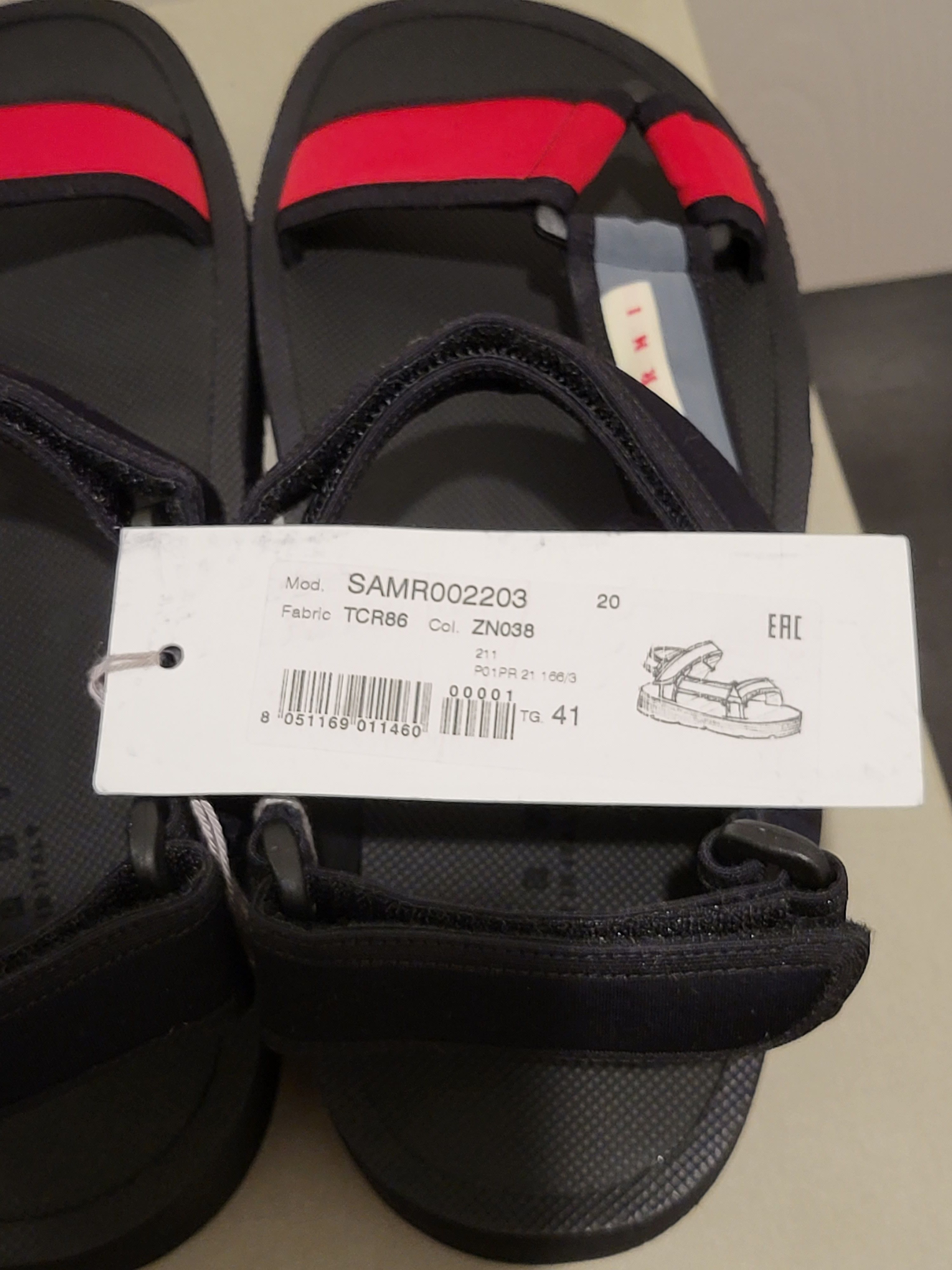 Marni Logo Tab Touch Strap Sandals - UNISEX Size US 8 / EU 41 - 8 Thumbnail