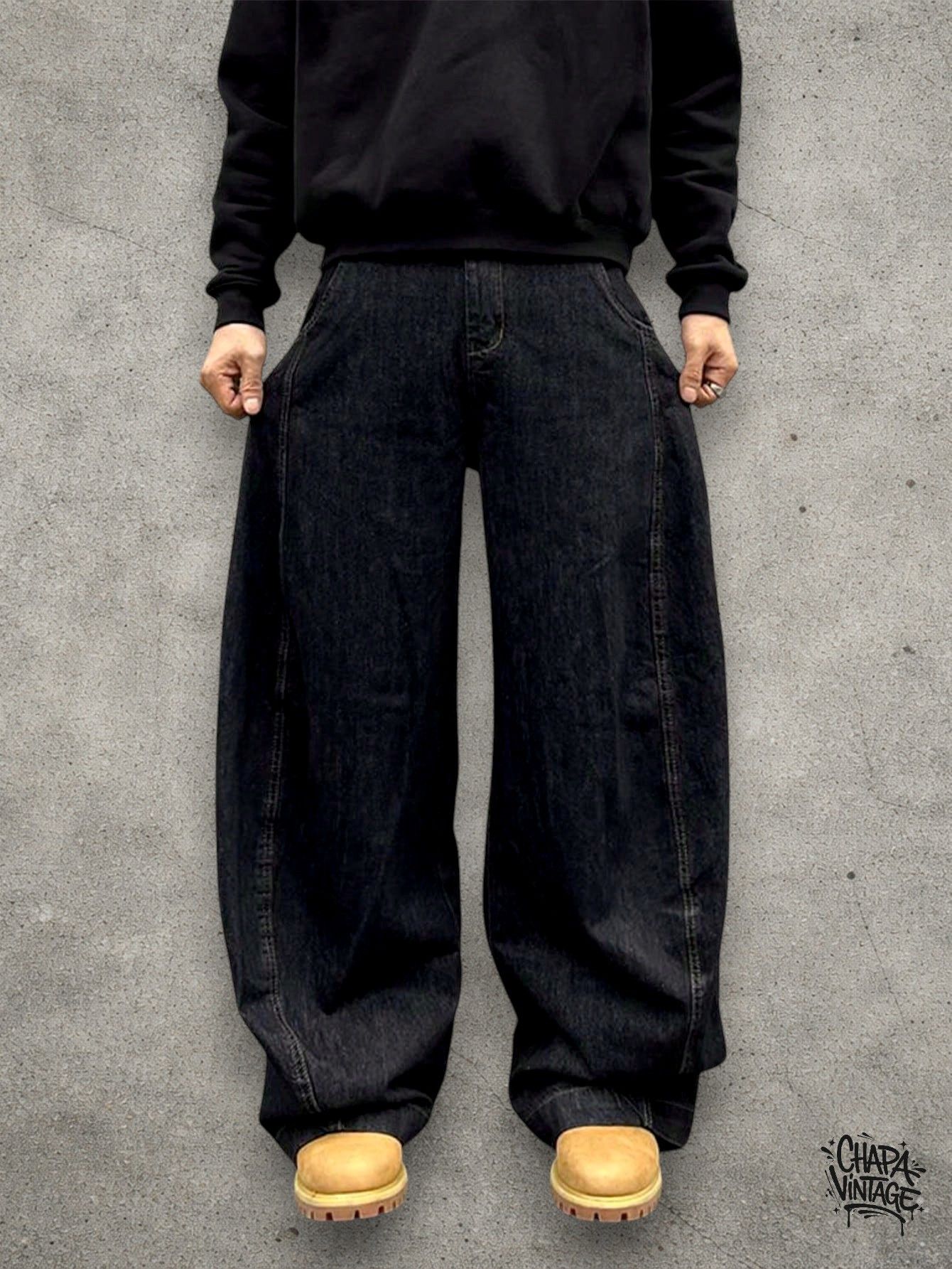 Vintage Bagy fit dark blue jeans Size US 32 / EU 48 - 3 Thumbnail
