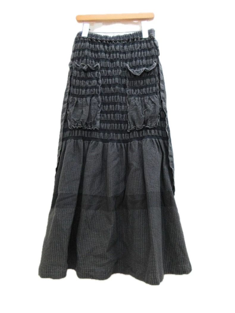 Issey Miyake Issey Miyake size:2 Black double-sided pleated striped lon Size 22" - 1 Thumbnail