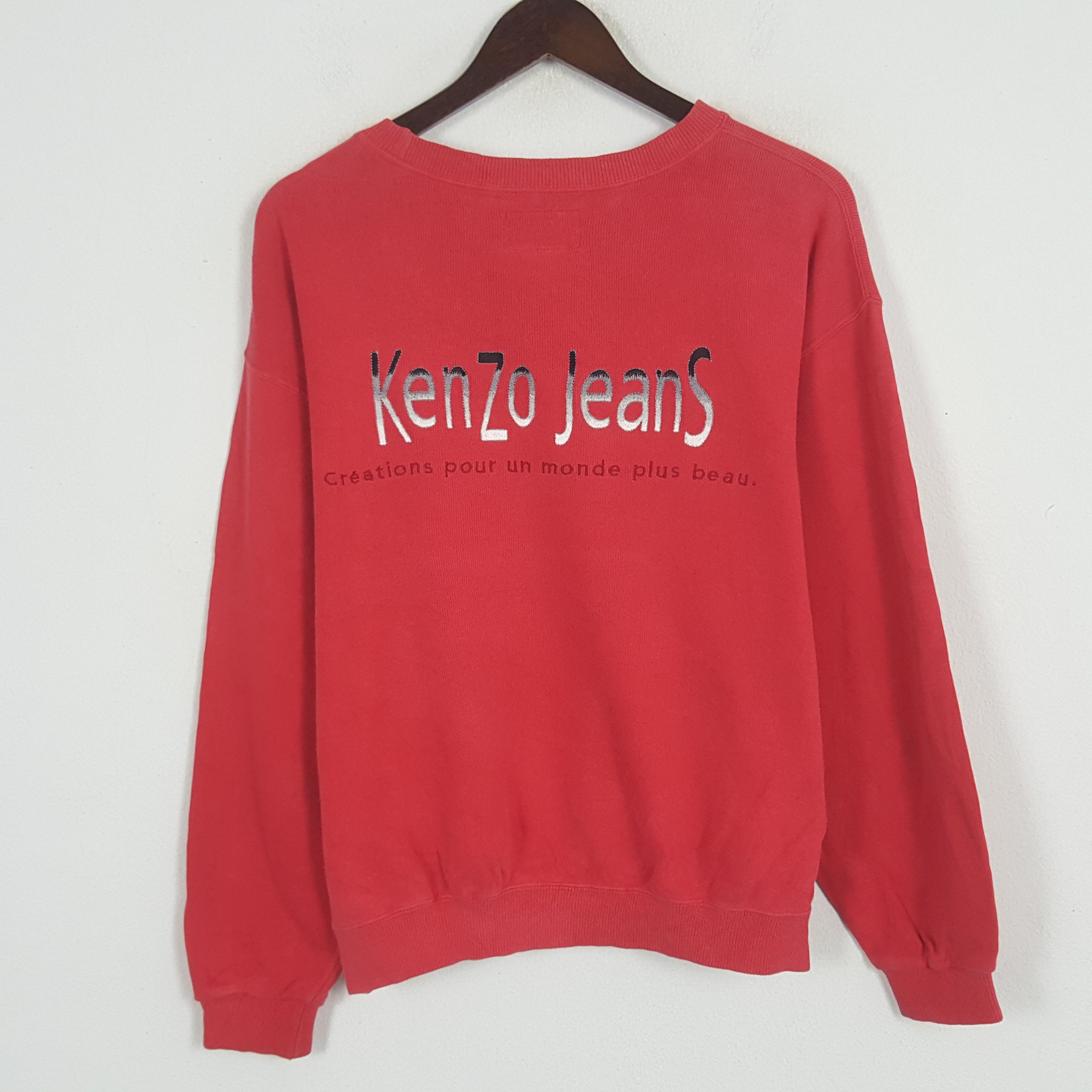 Japanese Brand × Kenzo × Vintage Vintage Kenzo Jeans Spell Out Sweatshirt Size US L / EU 52-54 / 3 - 1 Thumbnail