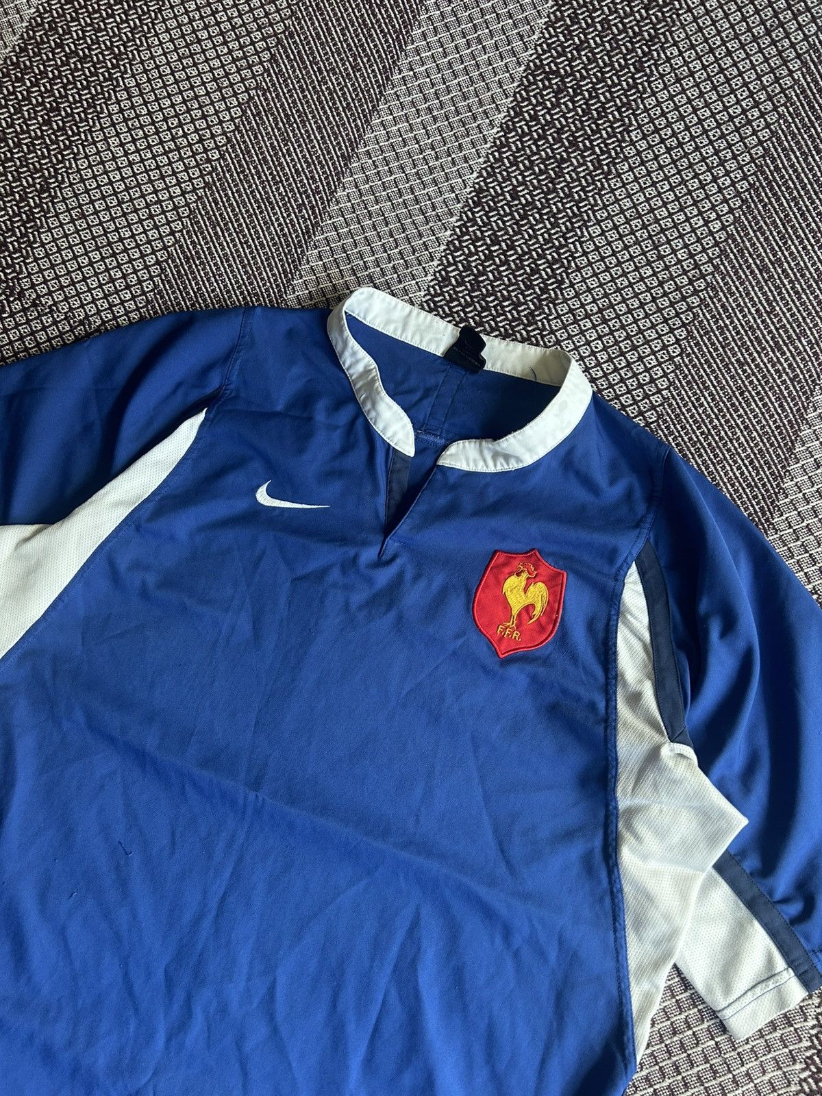 Nike Vintage Nike x France National Rugby Jersey 90s Streetwear Size US L / EU 52-54 / 3 - 3 Thumbnail