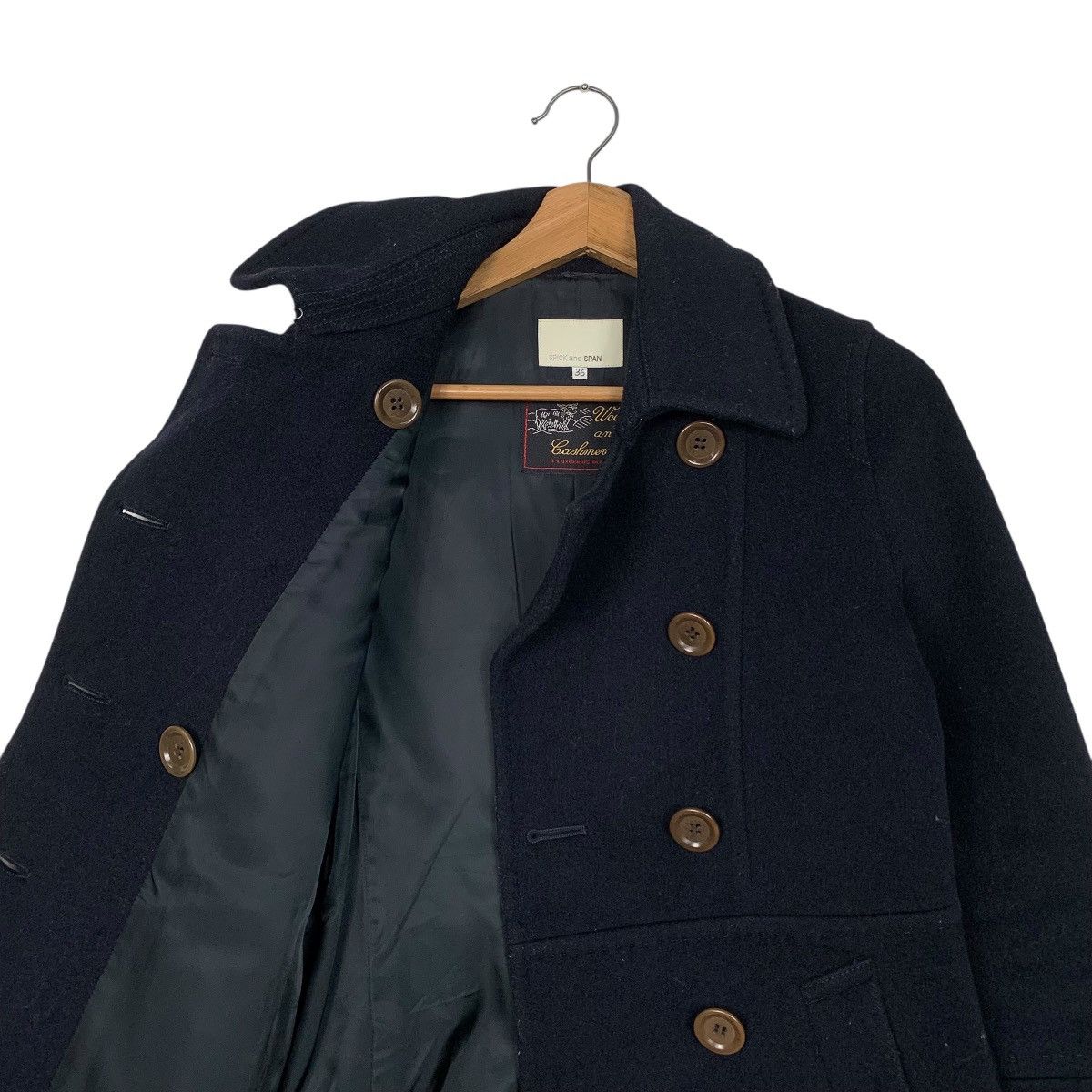 Japanese Brand Spick And Span Double Breasted Wool Cashmere Jacket Size S / US 4 / IT 40 - 10 Thumbnail