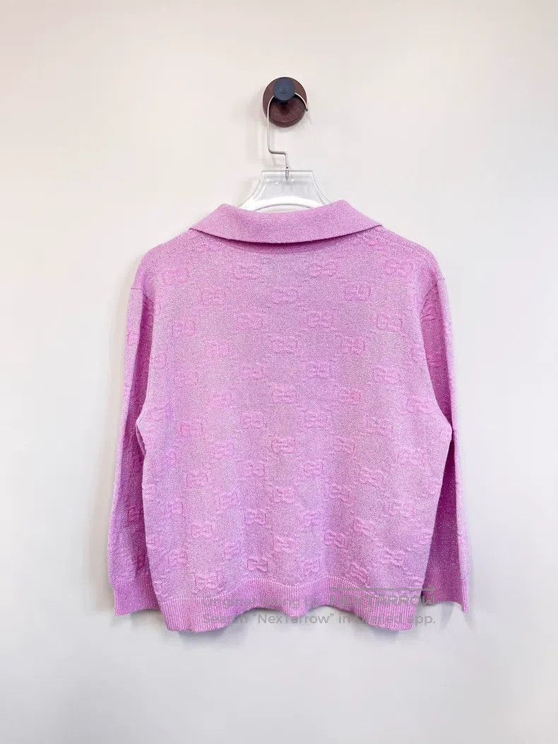 Gucci Gucci Pink GG old flower full logo knitted long sleeves Size S / US 4 / IT 40 - 2 Thumbnail