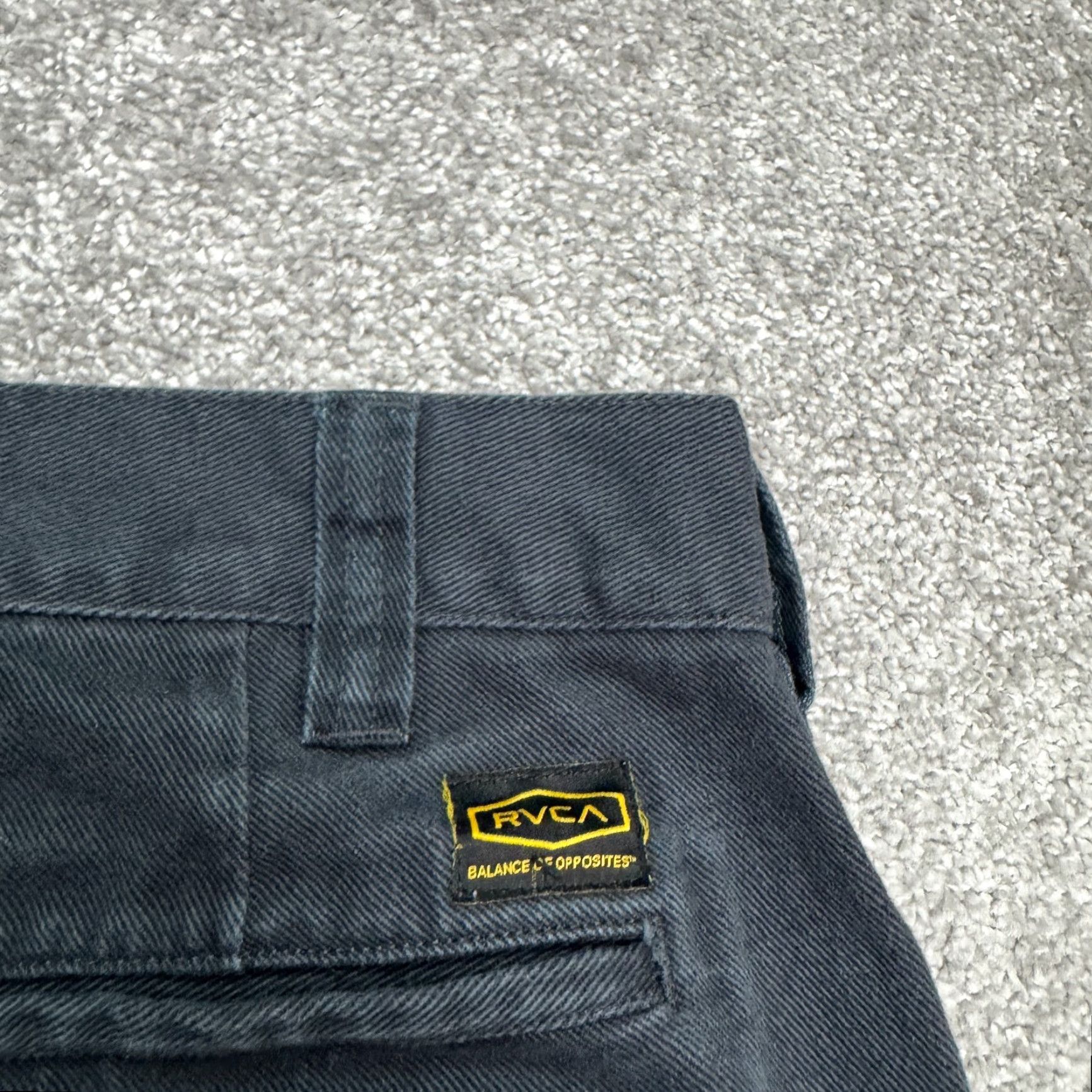 RVCA RVCA Americana Chino Pants Mens 31 Black Cotton Straight Flat Front Heavyweight Regular Size US 31 - 5 Thumbnail
