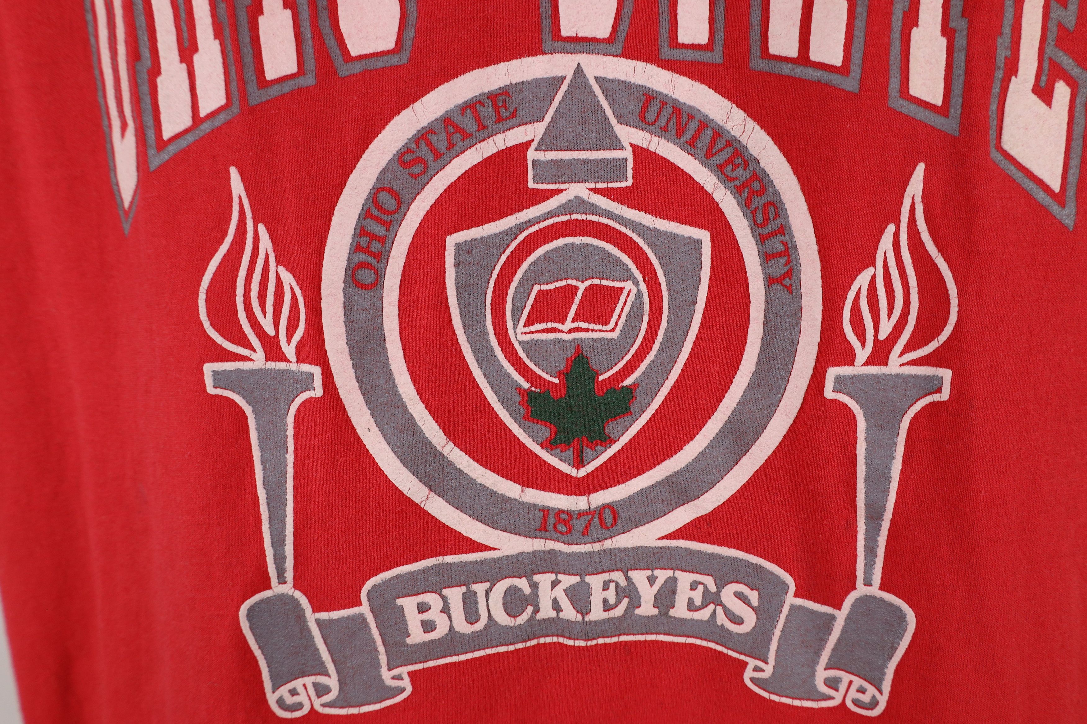 Hanes × Vintage Vintage 80s 90s Spell Out Ohio State University T-Shirt USA Size US L / EU 52-54 / 3 - 5 Thumbnail