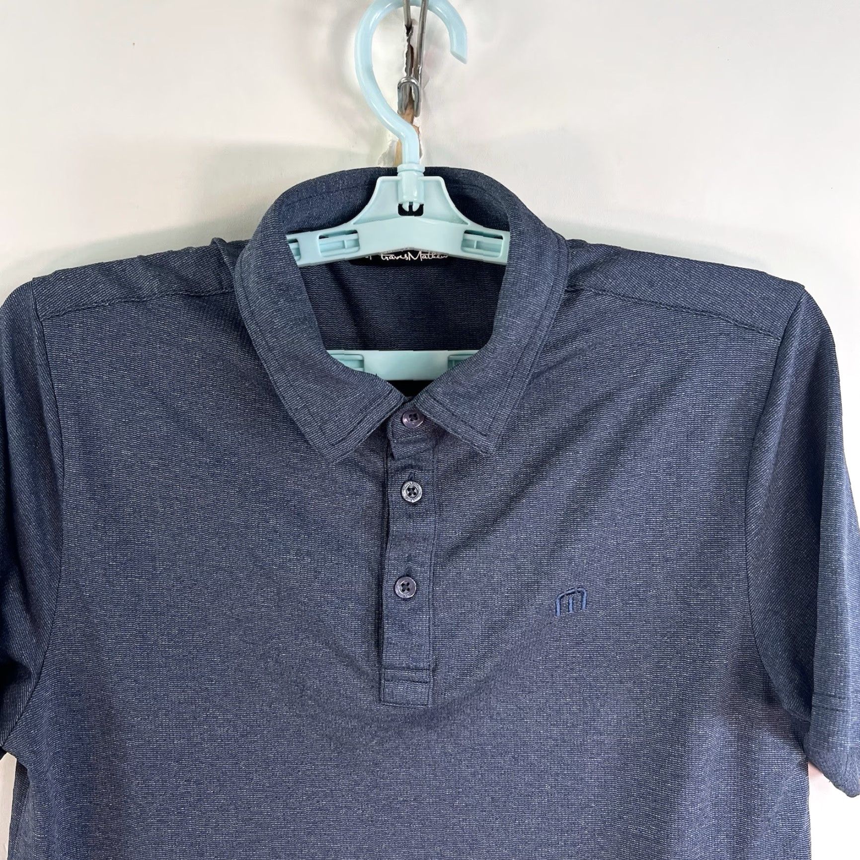 TravisMathew Travis Mathew Polo Shirt Mens Short Sleeve Slate Blue S Adult Regular Polo Blue 38in Chest Golf Beach Casual Activewear Size US S / EU 44-46 / 1 - 2 Thumbnail