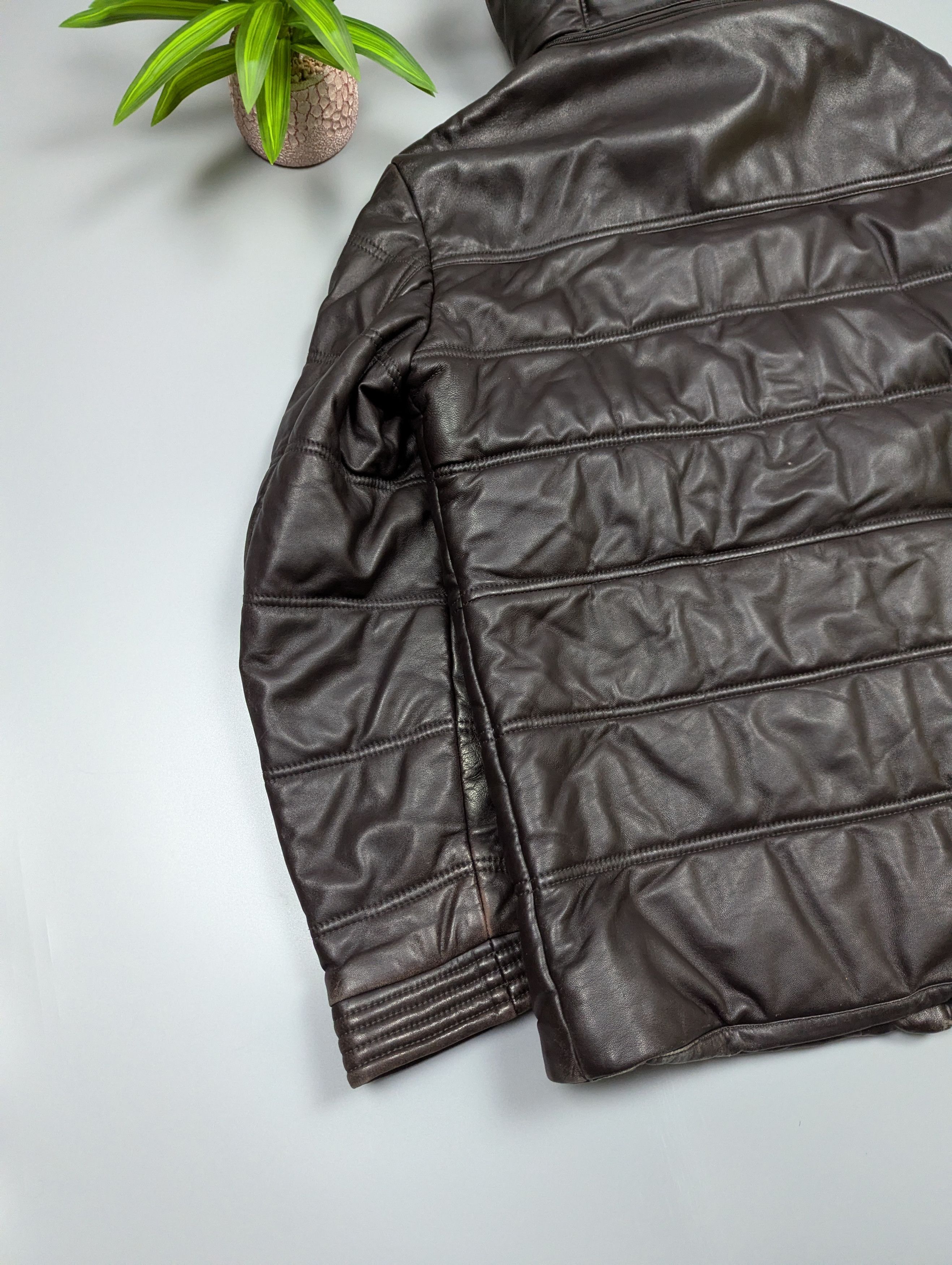 Hackett Hackett London Vintage Lambskin Leather Puffer Jacket Size M Size US M / EU 48-50 / 2 - 13 Thumbnail