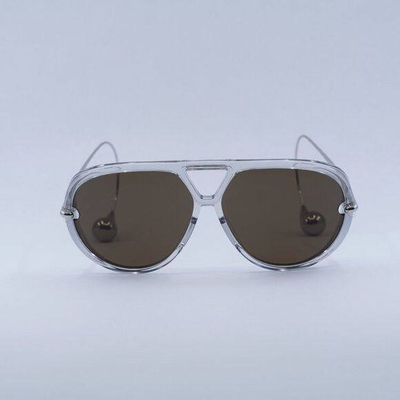Bottega Veneta Bottega Veneta BV1273S 009 Sunglasses Grey Geometric Frame Size ONE SIZE - 2 Thumbnail