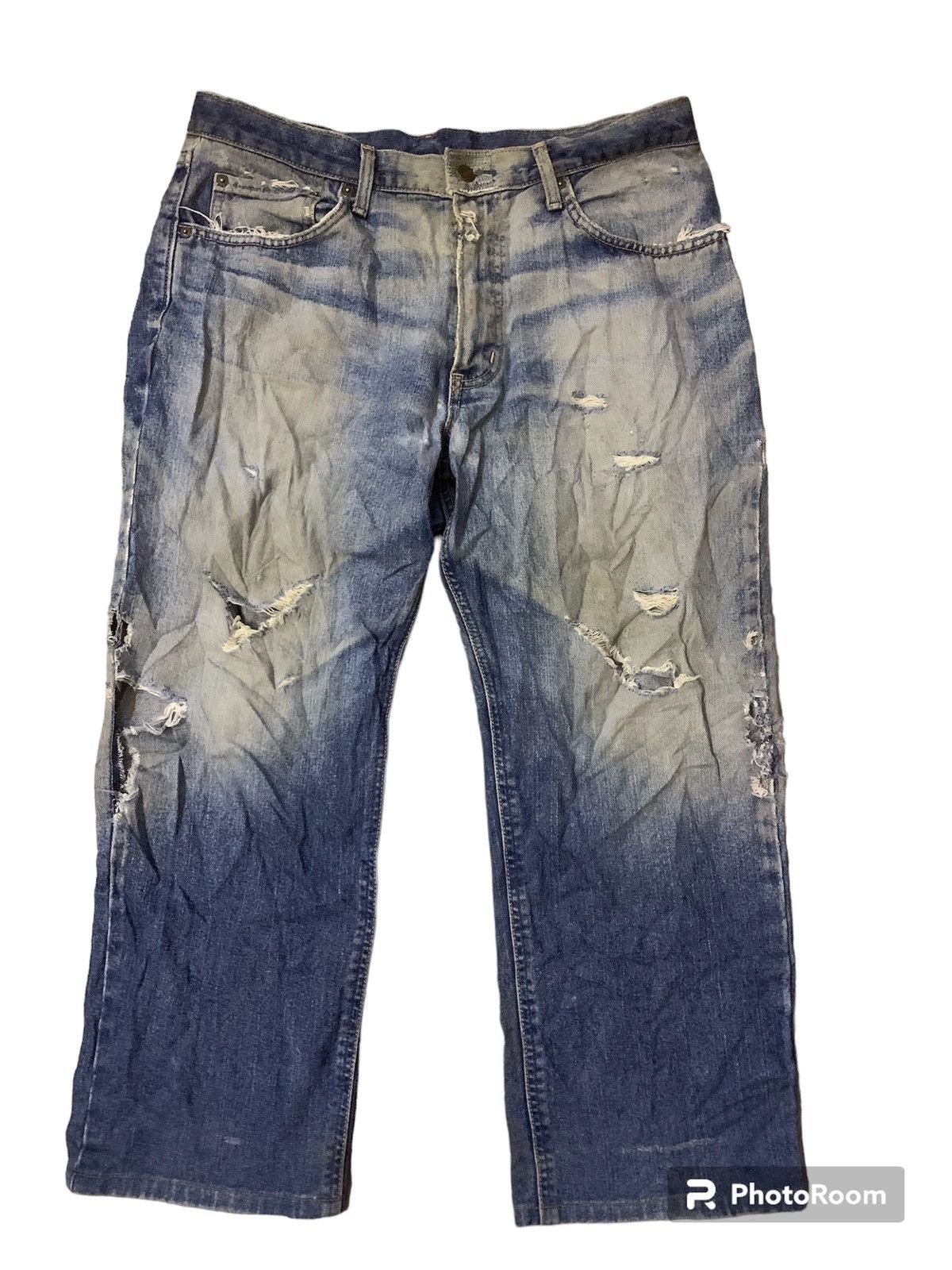 Edwin Edwin Distress Denim Flare Denim Jeans Size US 35 - 1 Thumbnail