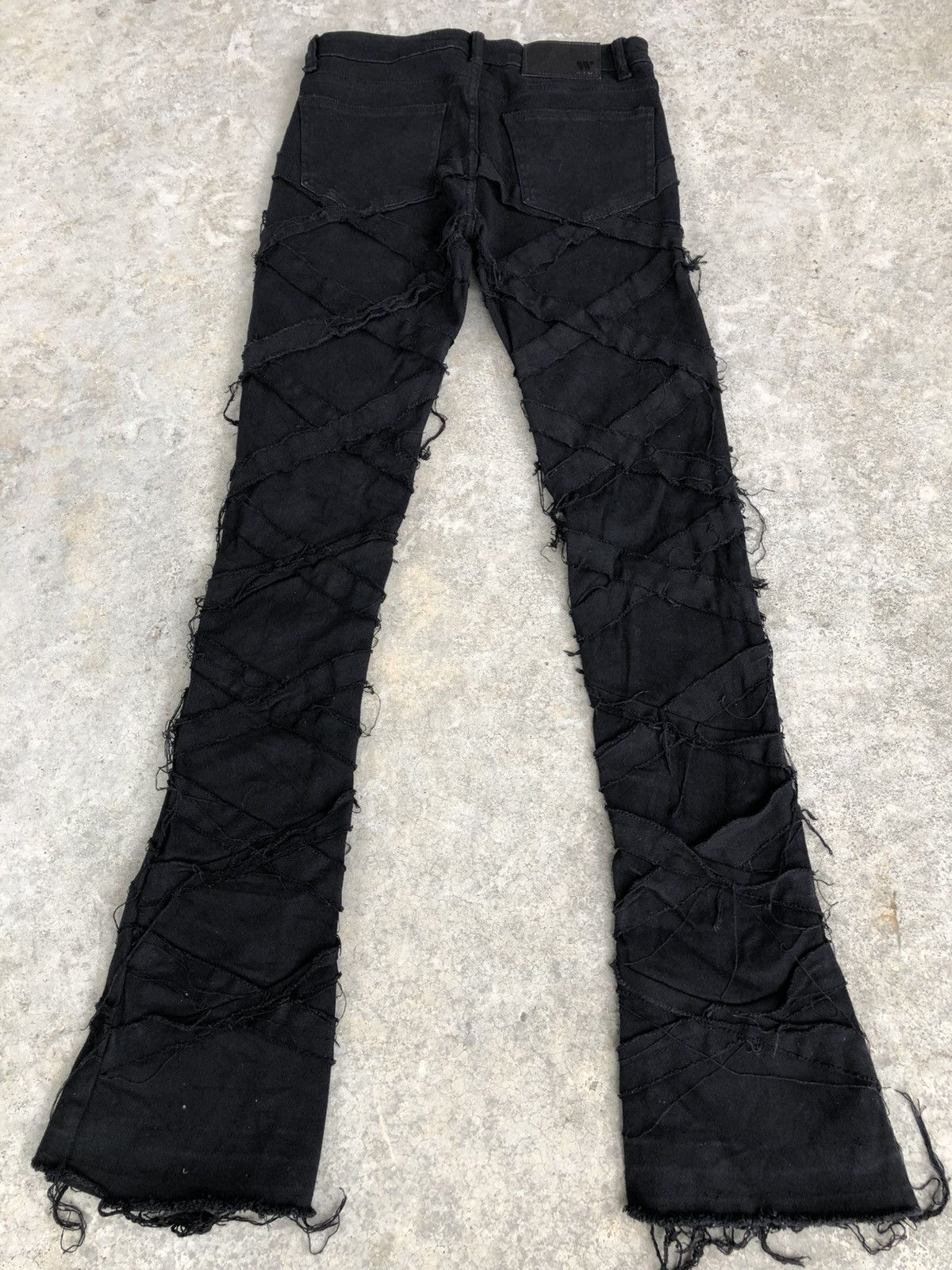If Six Was Nine Japanese Waimea Flared Jean Distressed Denim Rick Owen Style Size US 30 / EU 46 - 2 Thumbnail