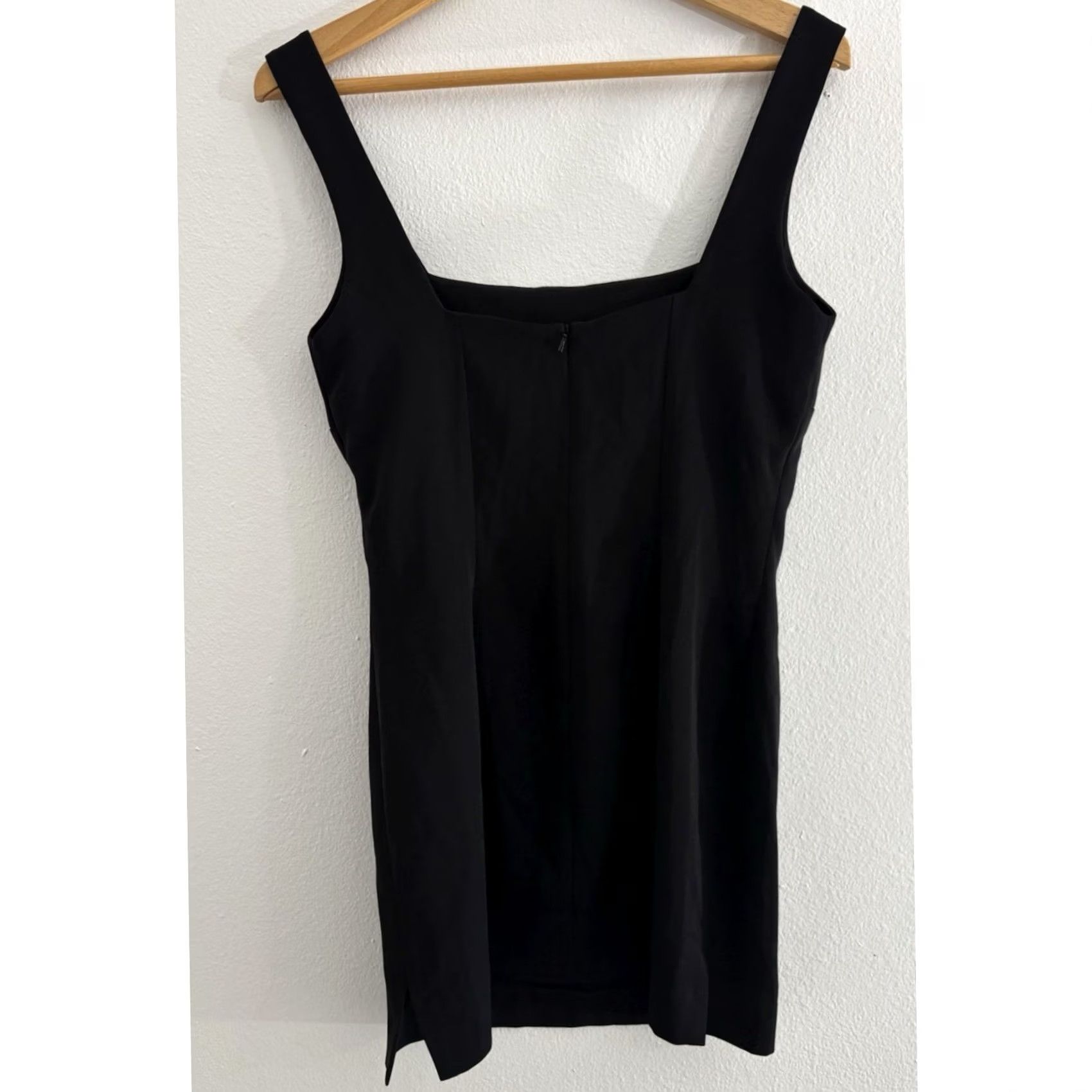 Vintage GERALDINE LUSTGARTEN Dress Size 6 Black Square Neck Sleeveless Knee Length Size M / US 6-8 / IT 42-44 - 3 Thumbnail