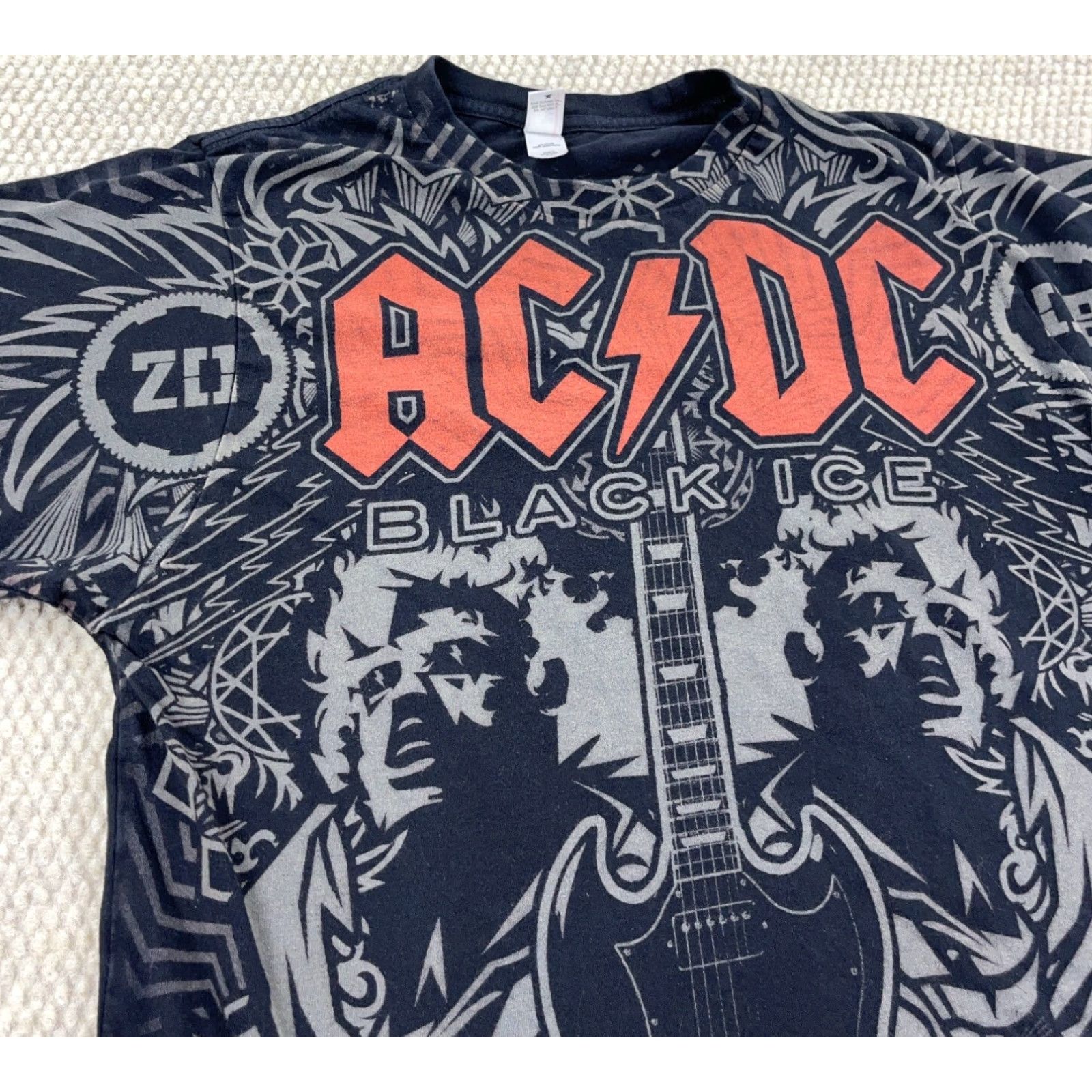 Anvil Vintage Anvil ACDC Shirt Men Medium Black ICE Tee Band Tour All Over Print Y2K 00s Size US M / EU 48-50 / 2 - 2 Thumbnail