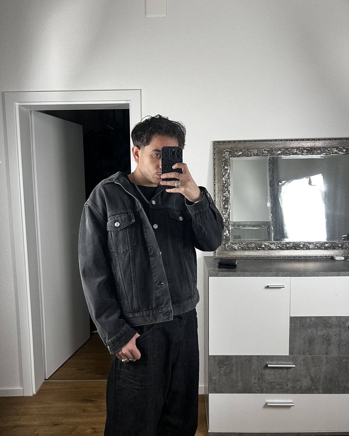 Balenciaga Balenciaga Rhinestone cristal Black Denim Jacket Size US XS / EU 42 / 0 - 6 Thumbnail