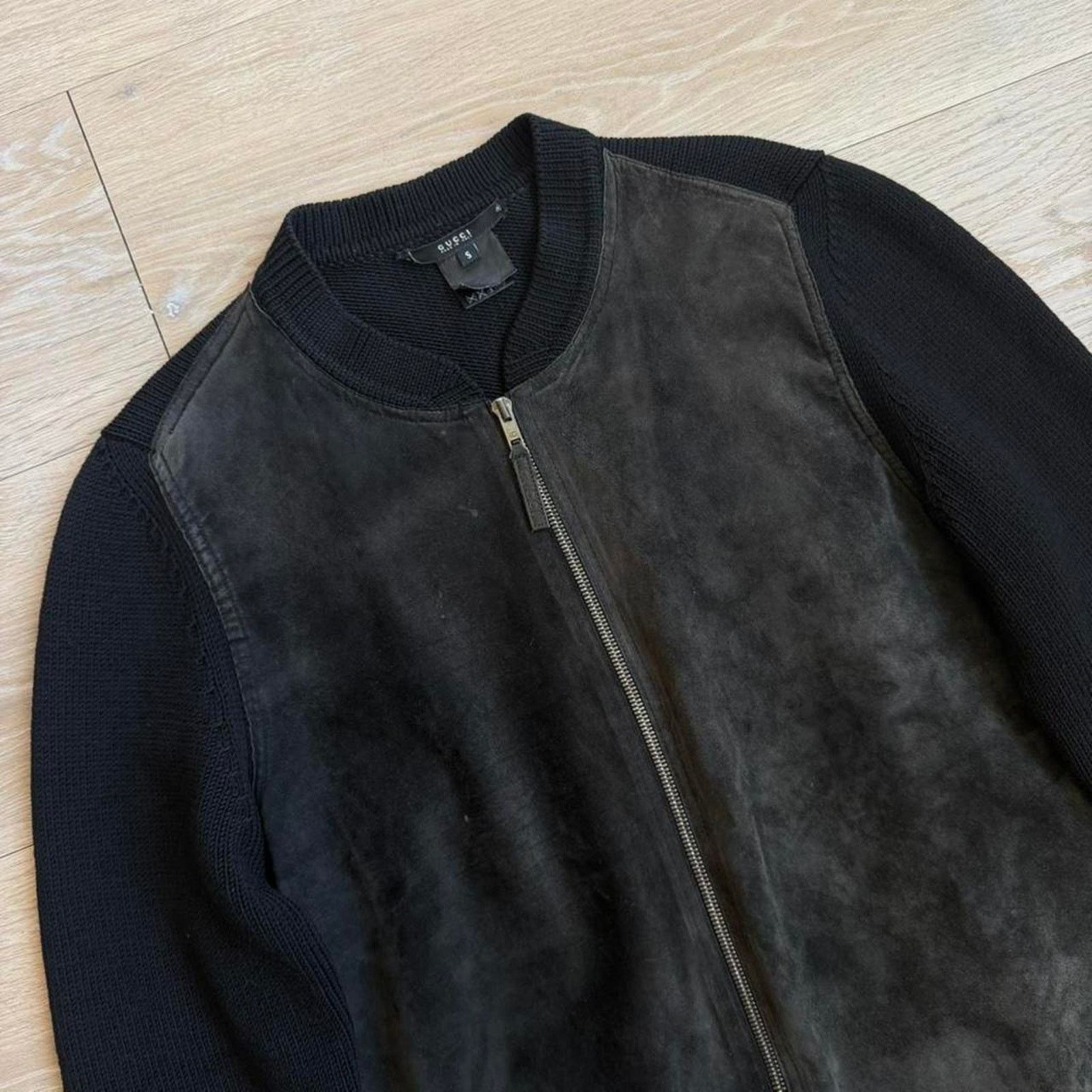 Gucci Gucci by Tom Ford Leather Jacket Suede & Knit Panel 2004 Size US S / EU 44-46 / 1 - 6 Thumbnail