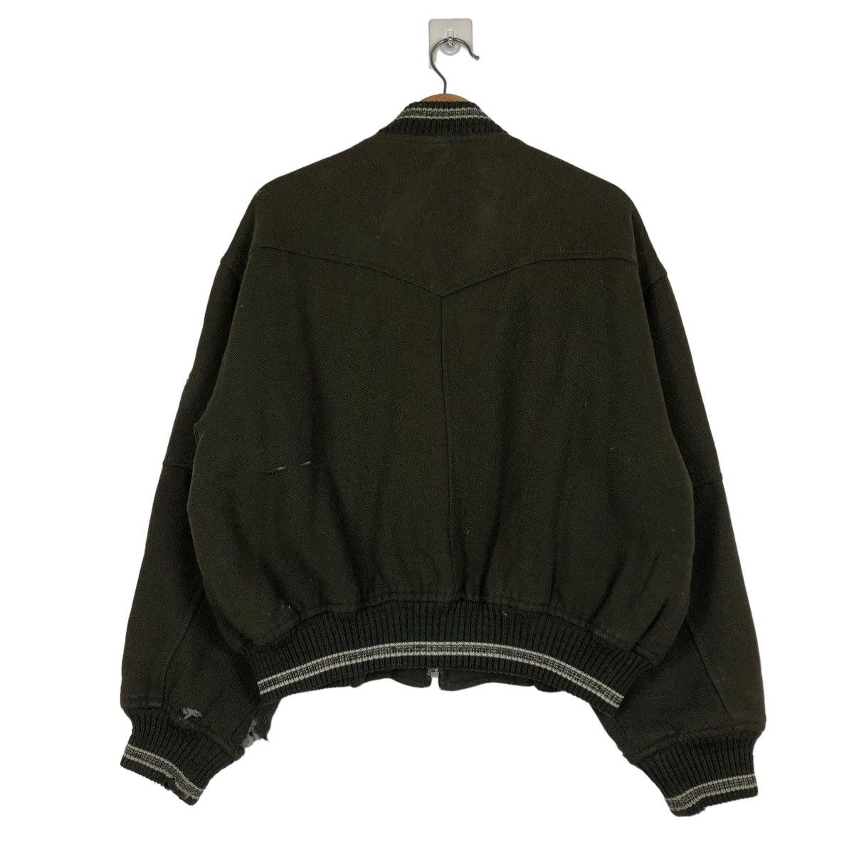 Japanese Brand 🔥VINTAGE WOOL BOMBER JACKET SCOOP SPELL OUT ISSEY MIYAKE Size US M / EU 48-50 / 2 - 10 Thumbnail