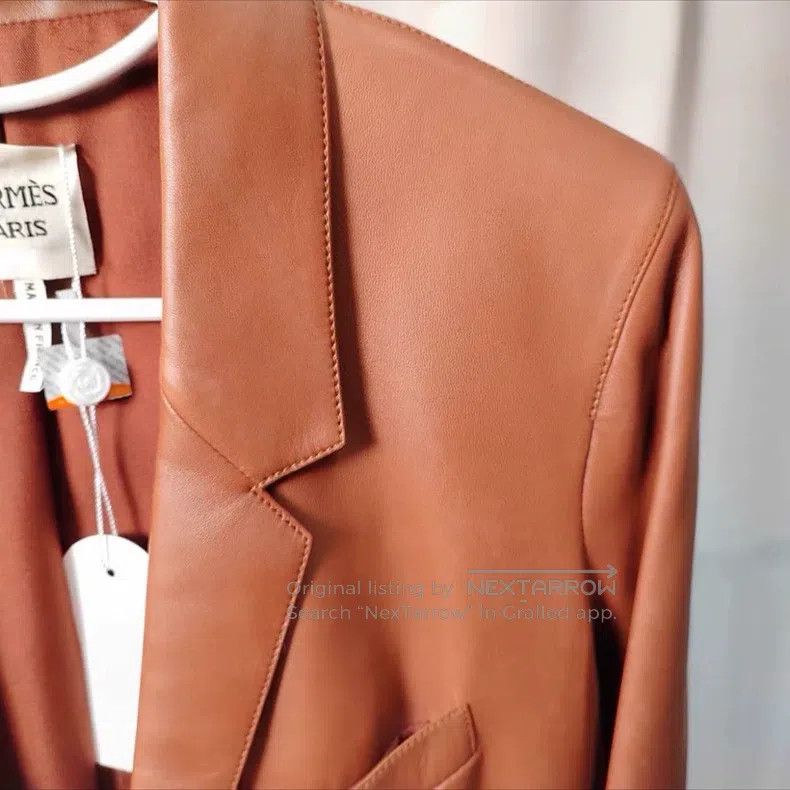 Hermes Hermes Short Leather Jacket Brown Size XS / US 0-2 / IT 36-38 - 6 Thumbnail
