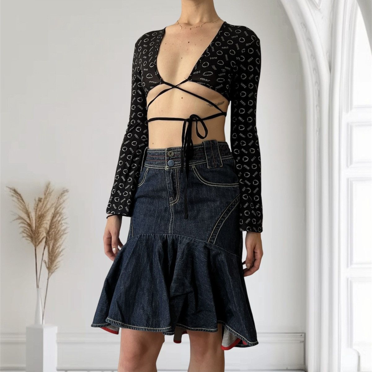 Diesel Vintage diesel mini skirt denim y2k mermaid pleated Size 28" / US 6 / IT 42 - 2 Thumbnail