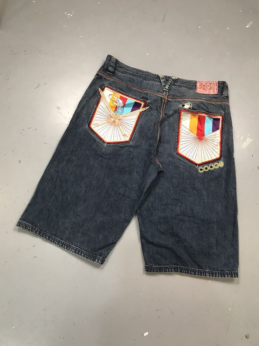 Coogi × Vintage Vintage Coogi cross sword ⚔️ embroidered denim jort Size US 40 / EU 56 - 10 Thumbnail