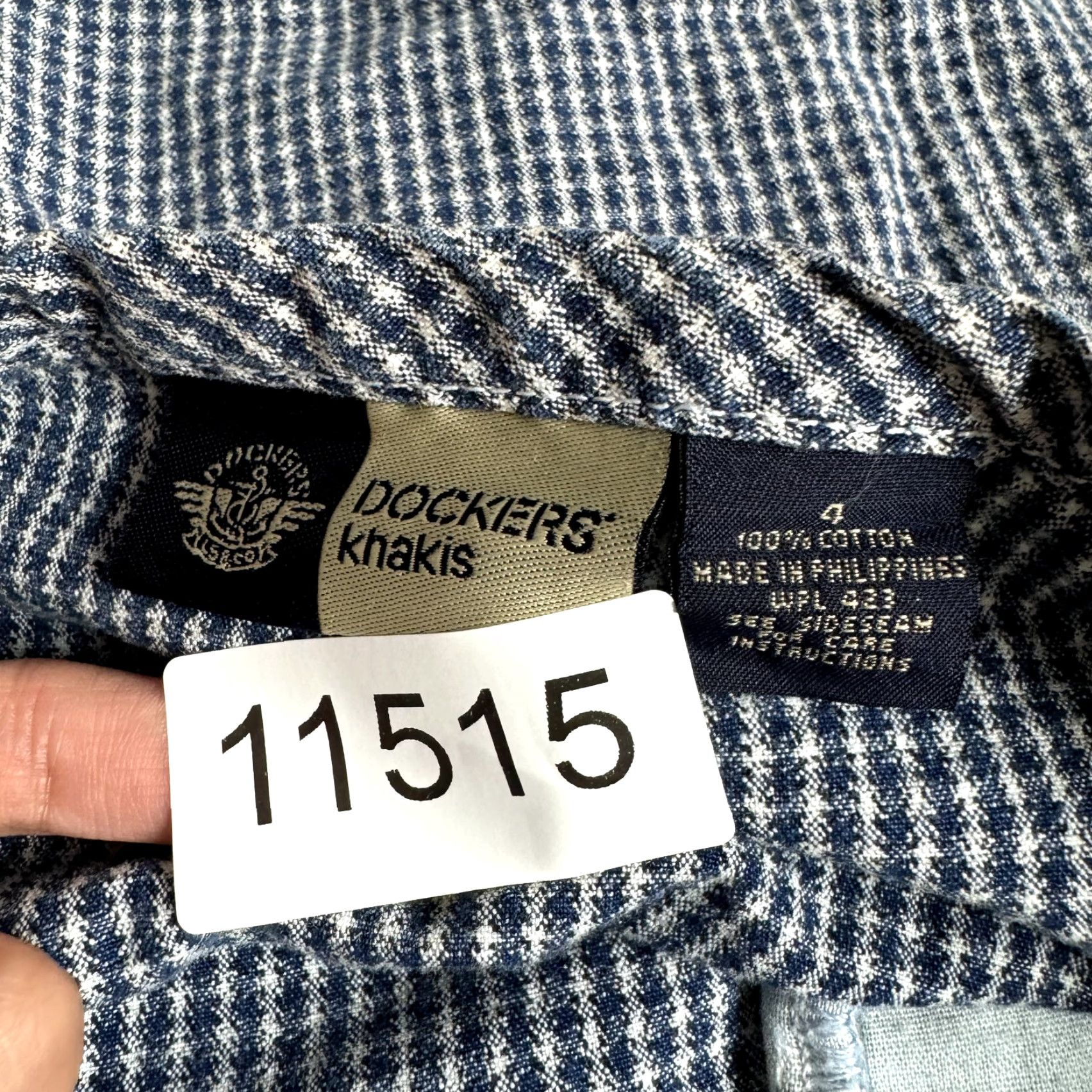 Dockers Y2K Vintage Mini Skirt 4 26 Small High Waisted Gingham Plaid Preppy Cottagecore Dockers Knit Blue Womens Size 27" / US 4 / IT 40 - 8 Thumbnail