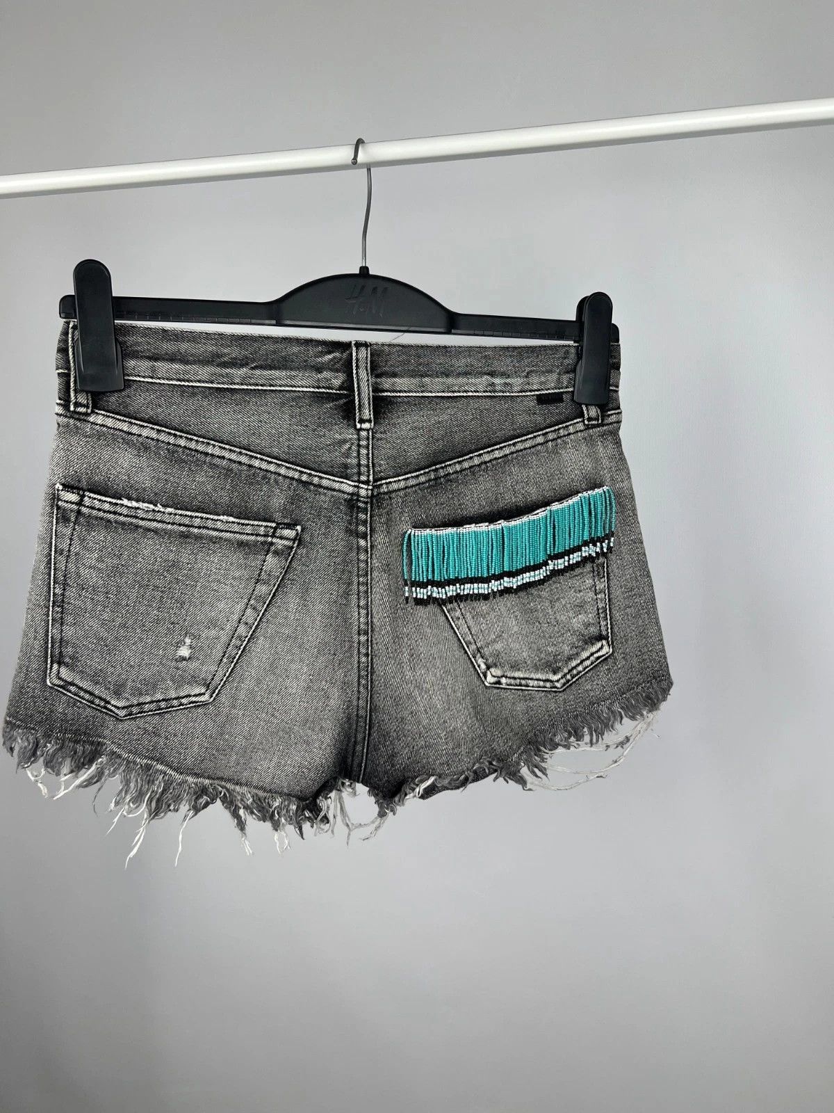 Alanui Alanui Cotton Cut-Off Embellishment Jeans Denim Shorts Size 28" / US 6 / IT 42 - 8 Thumbnail