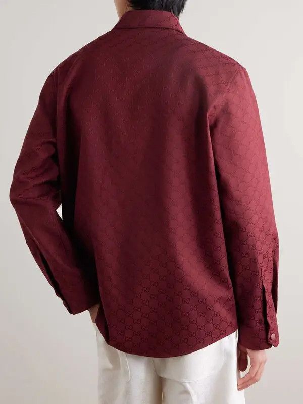 Gucci o1la5ras0626 GG Canvas Shirt in Burgundy Size US L / EU 52-54 / 3 - 3 Thumbnail