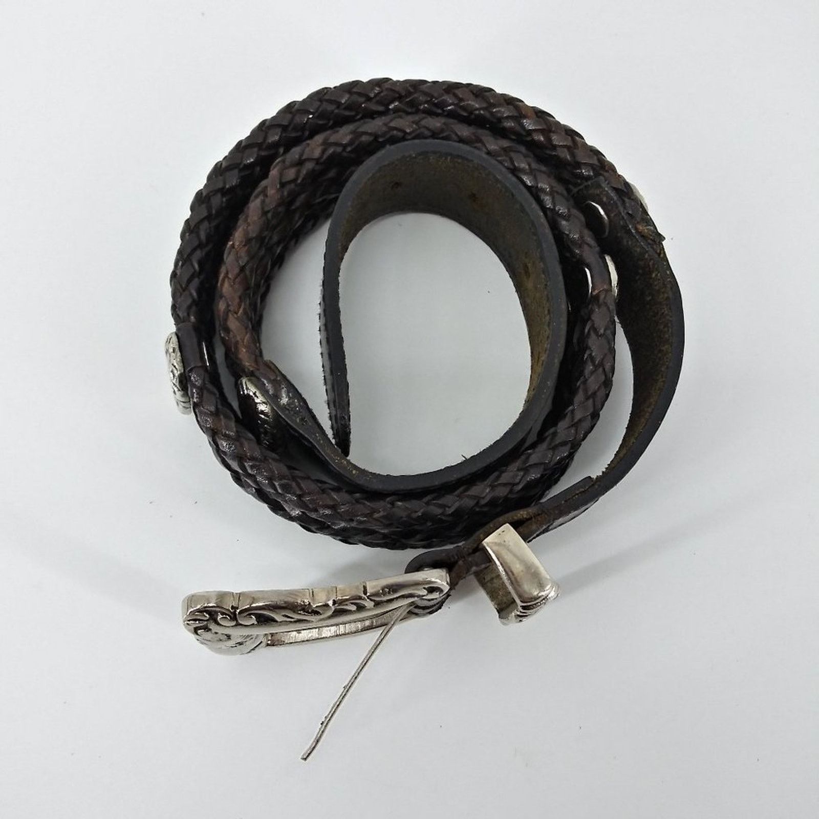 Vintage Women's Braided Triple Rope & Hardware Leather Belt S Size ONE SIZE - 3 Thumbnail