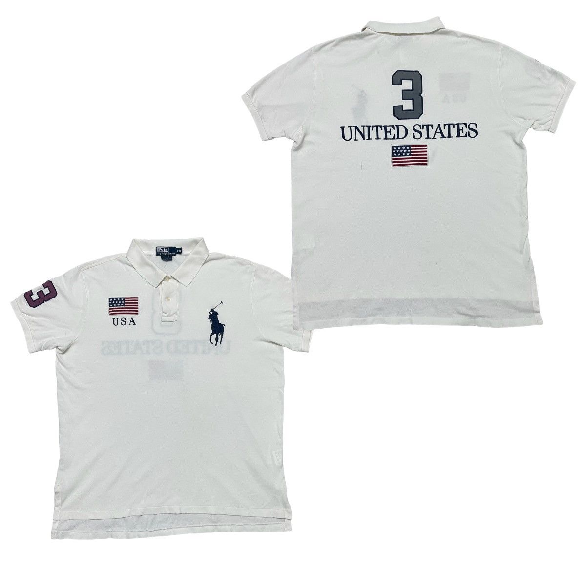 Polo Ralph Lauren VINTAGE POLO BY RALPH LAUREN USA FLAG RARE Size US XL / EU 56 / 4 - 1 Thumbnail