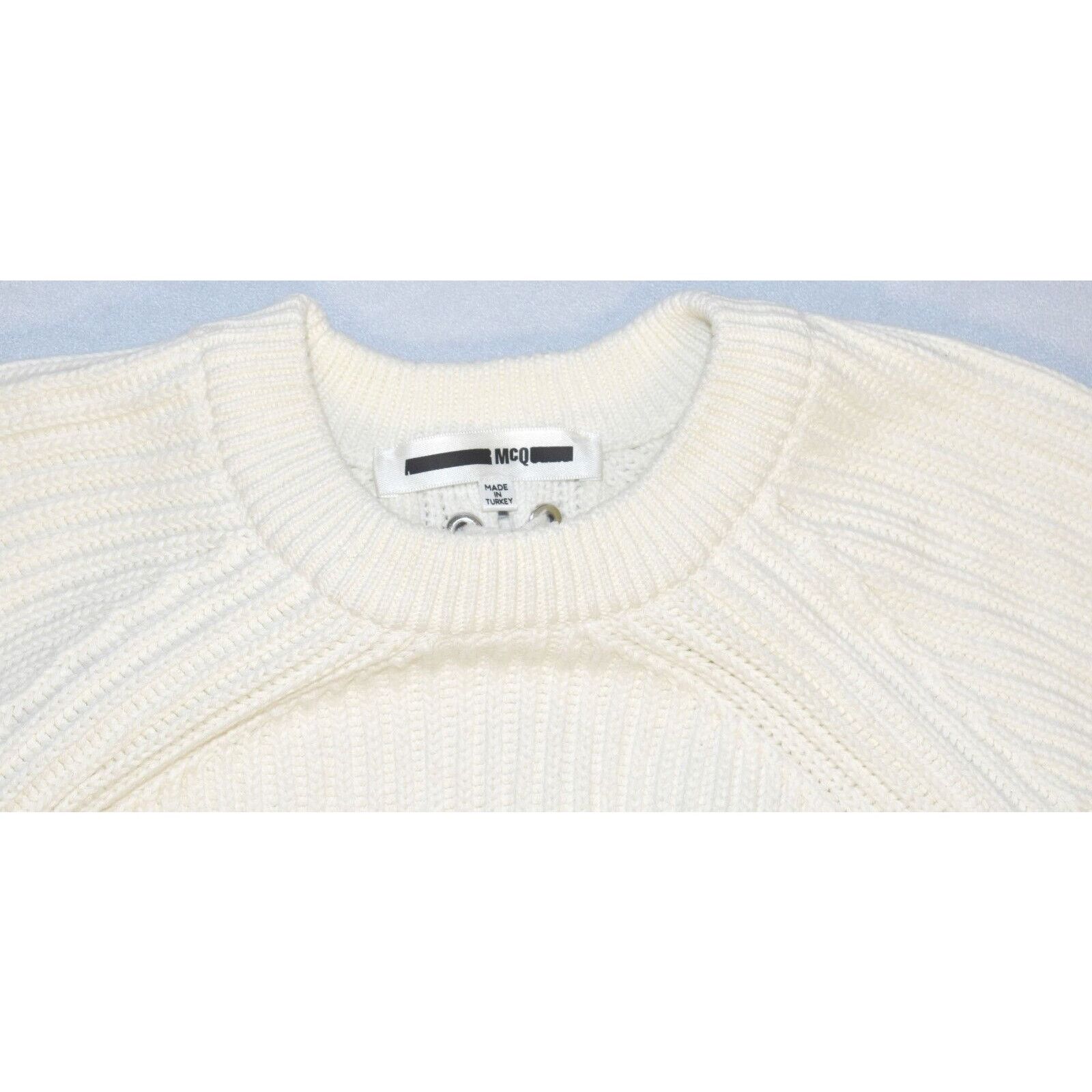 Alexander McQueen B5 NEW MCQ BY ALEXANDER MCQUEEN Cotton Ivory Sweaterz S $490 Size S / US 4 / IT 40 - 5 Thumbnail