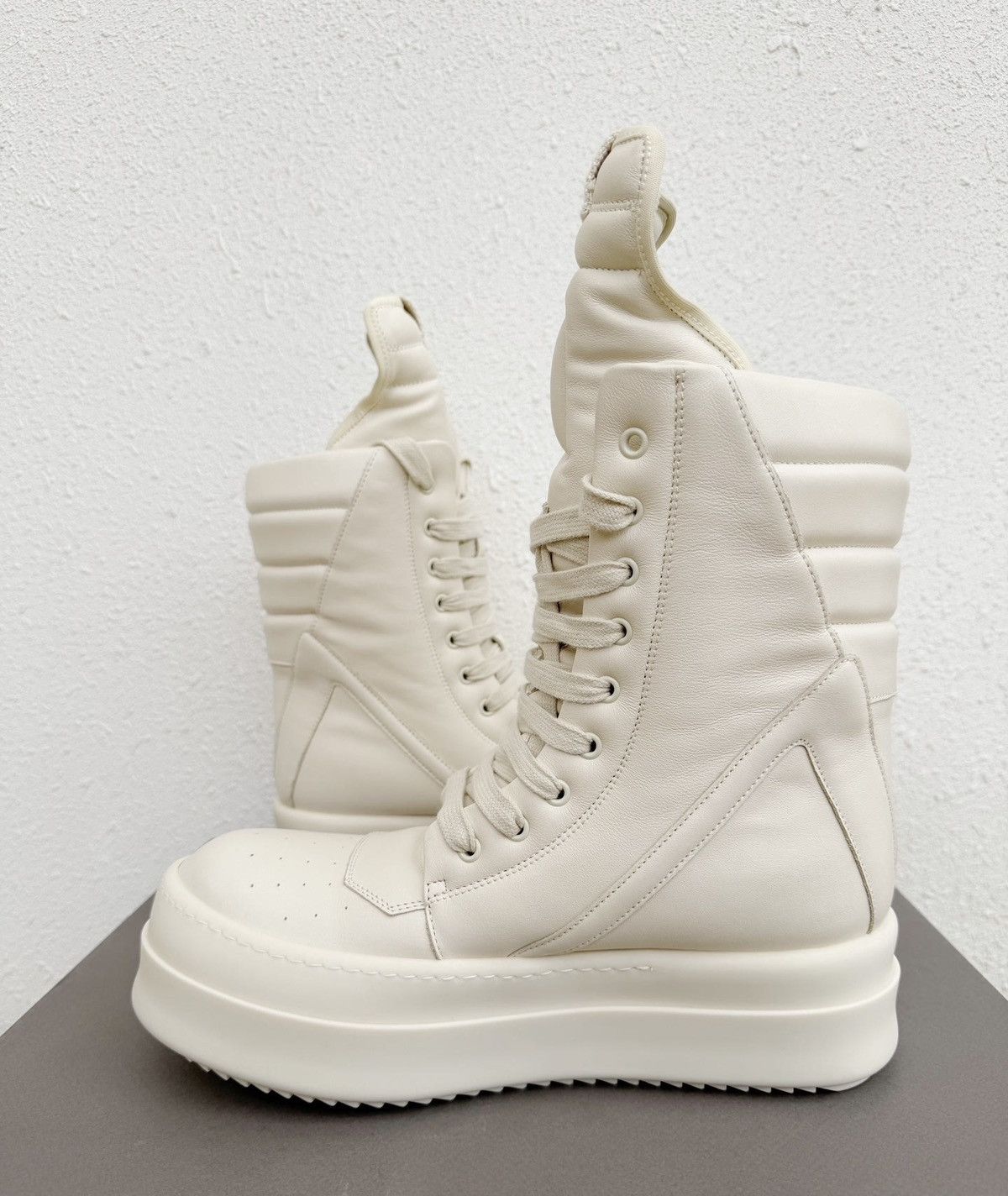 Rick Owens rickowens pure white thick sole high-top shoes Size US 8 / EU 41 - 4 Thumbnail