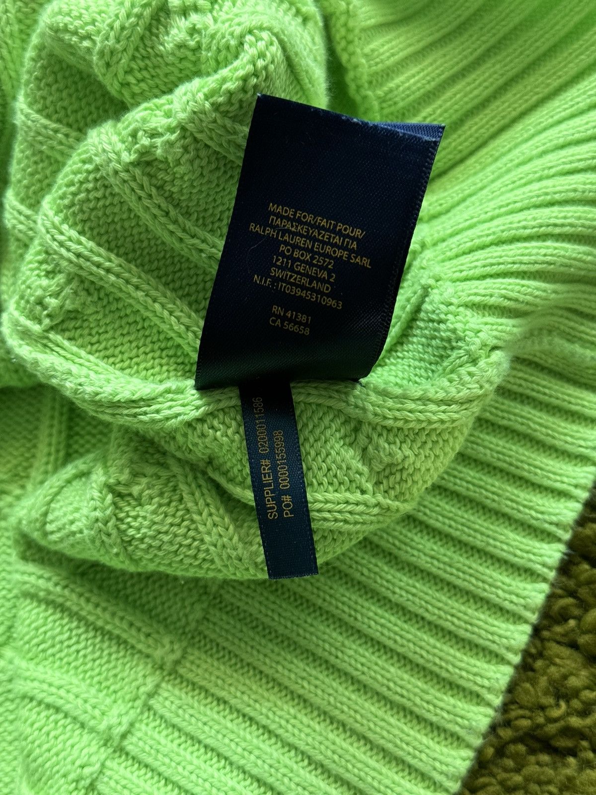 Designer × Polo Ralph Lauren Polo Ralph Lauren cable knit acid green sweater Size L / US 10 / IT 46 - 9 Thumbnail