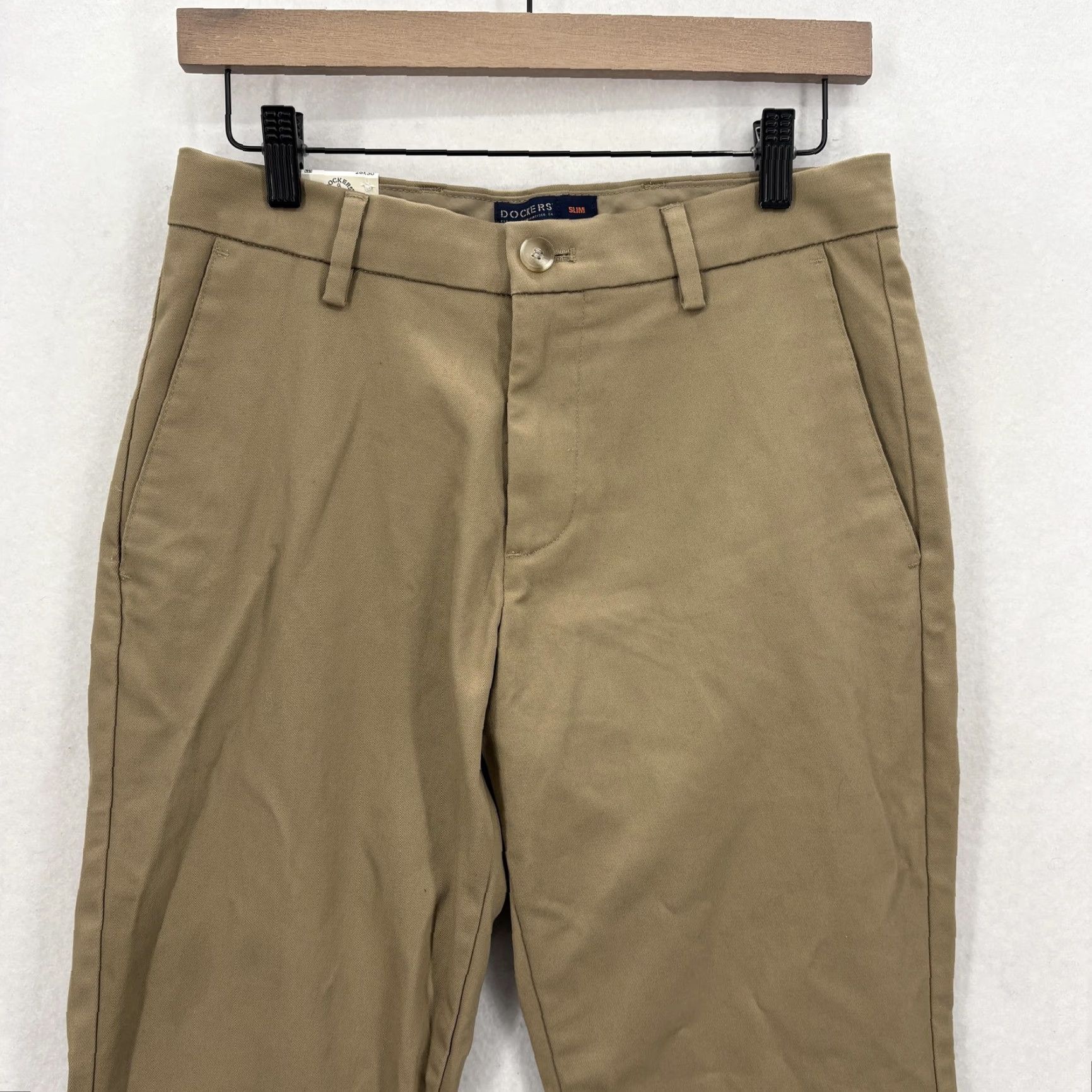 DOCKERS Signature Khaki Pants Mens 28x30 Beige Slim Fit Stretch Chino  Casual NWT - crrs.pl