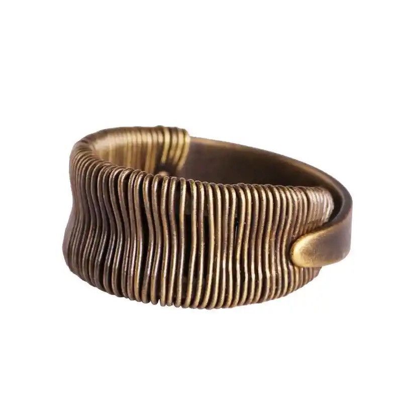 Jewelry × Vintage Original new Thai silver copper wire adjustable ring Size ONE SIZE - 5 Thumbnail