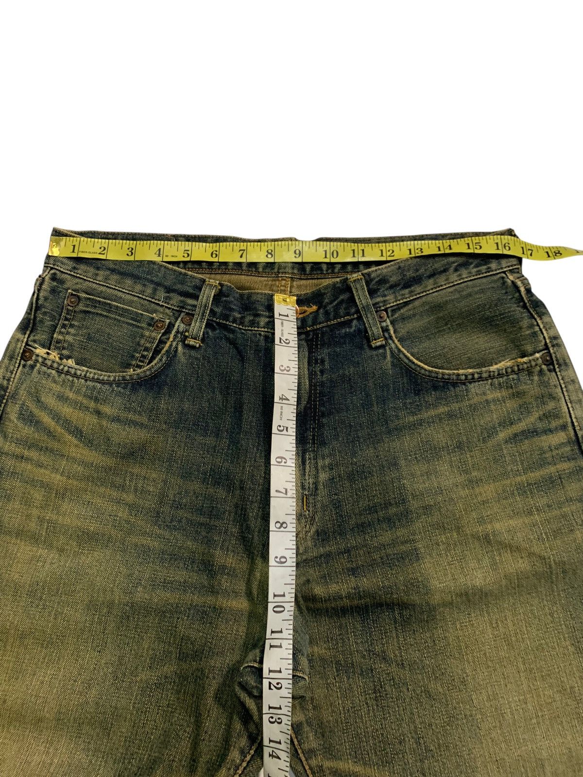 Kapital VINTAGE EDWIN 505X SELVEDGE RUSTY MUDWASH DISTRESSED DENIM Size US 33 - 21 Thumbnail