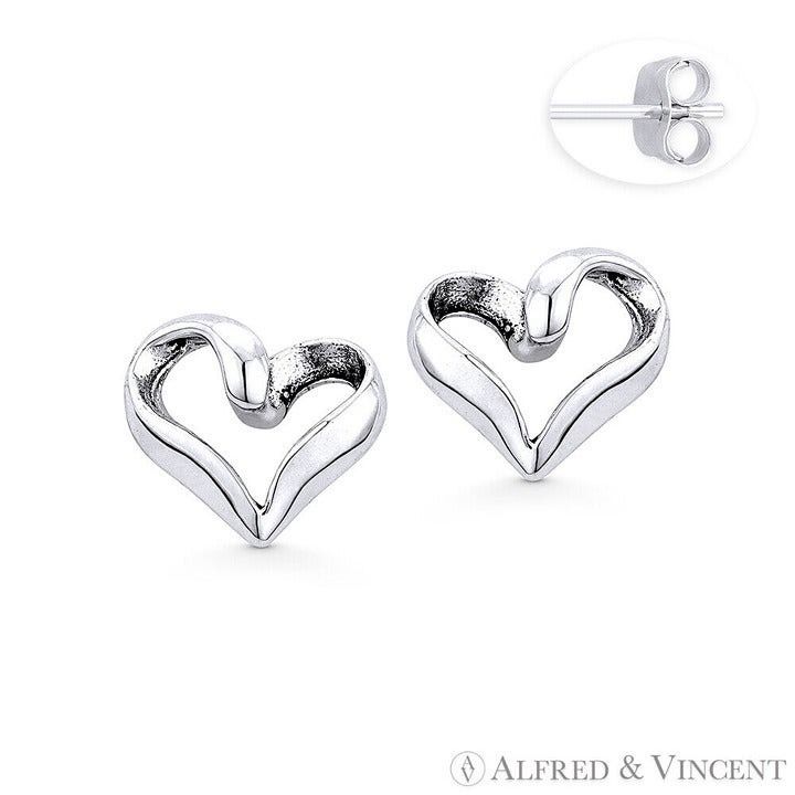 Other Open-Design Loop Heart Charm Stud Earrings Size ONE SIZE - 1 Preview