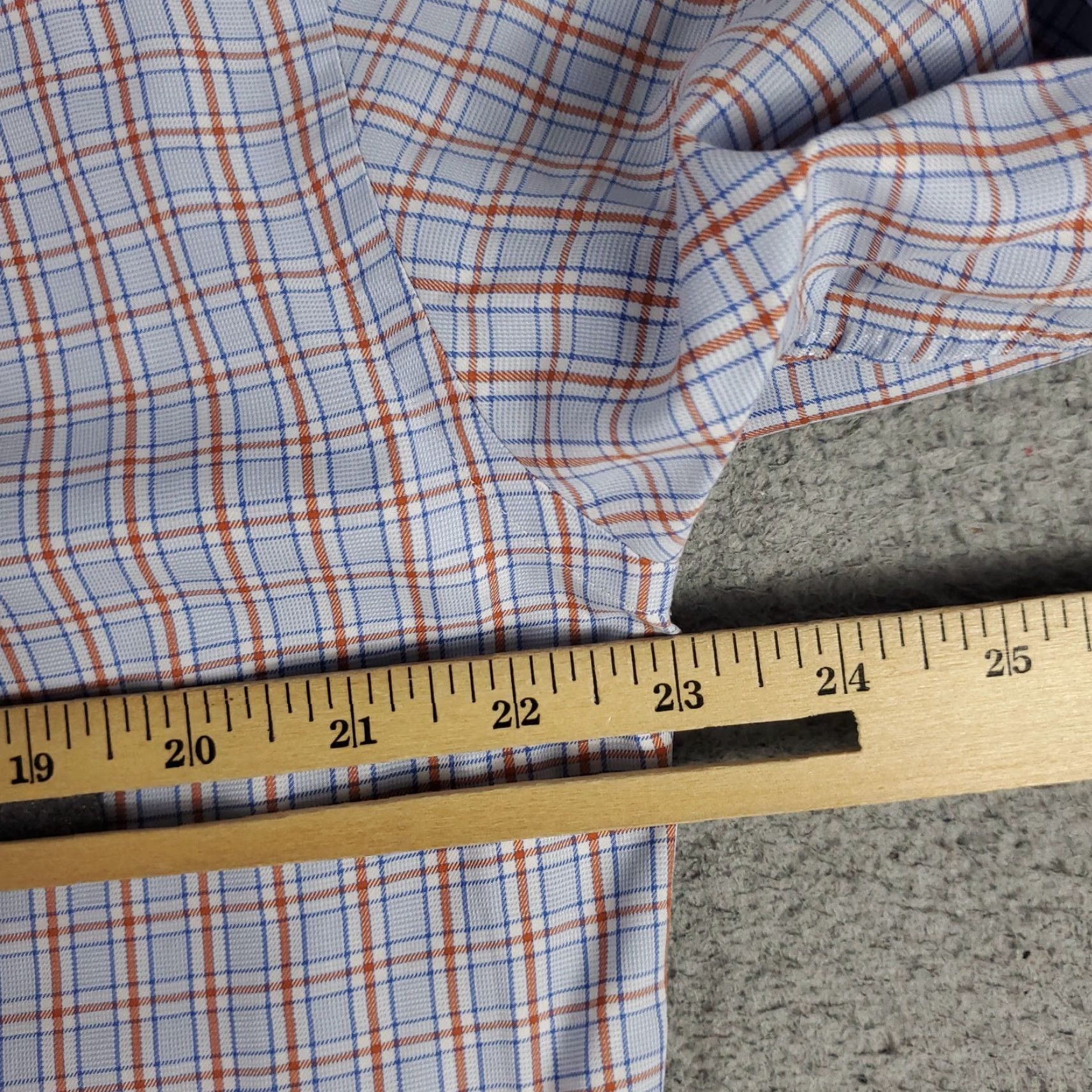 David Donahue David Donahue Dress Shirt Mens 15.5 Blue Plaid Long Sleeve Button Up Casual Formal Size 40R - 5 Thumbnail